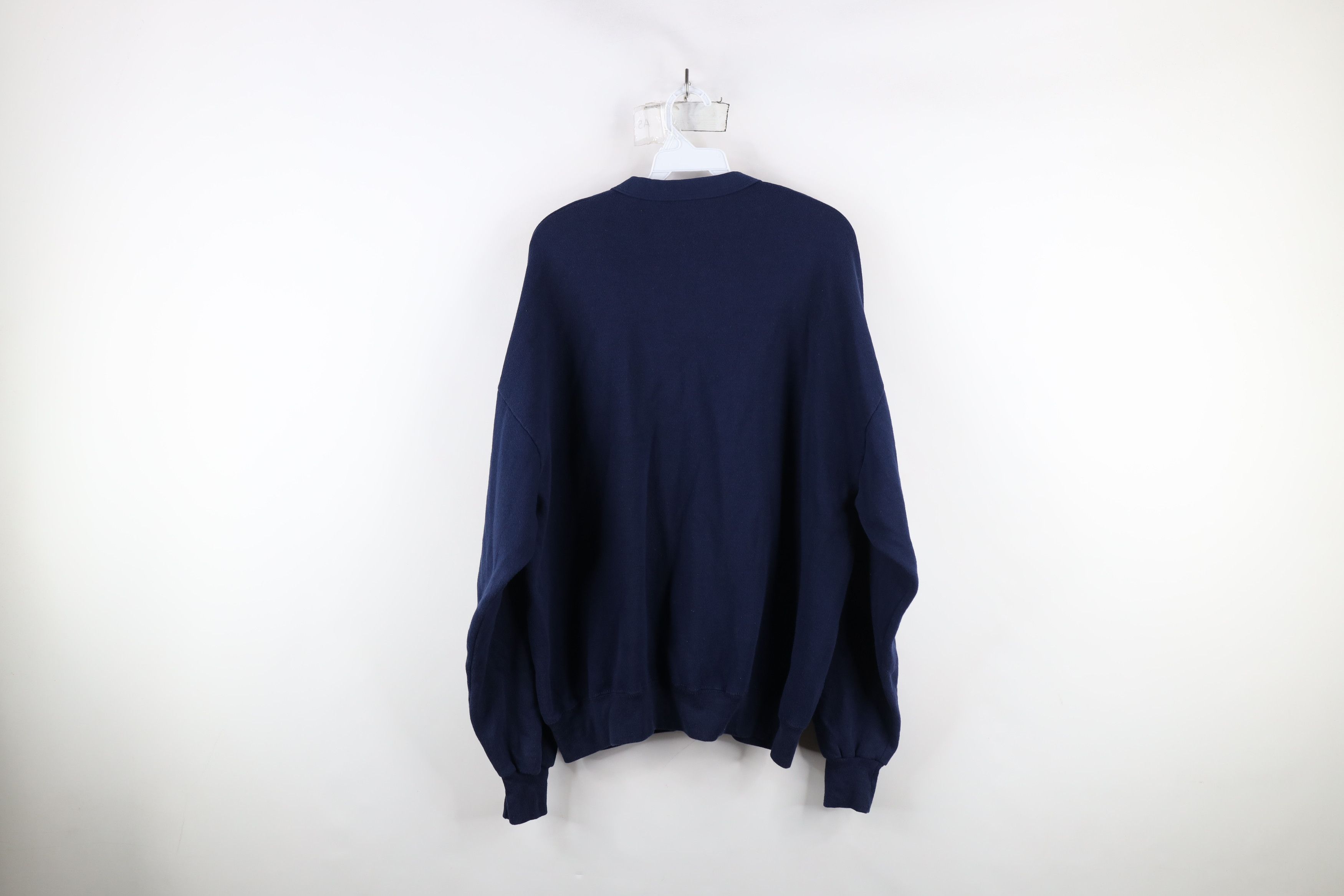 Vintage Vintage 90s Streetwear Cardigan Sweatshirt Navy Blue USA Size ONE SIZE - 9 Thumbnail
