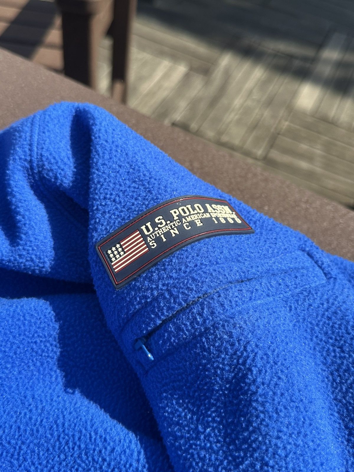 U.S. Polo Assn. × Vintage 1990s Vintage USPA Polo Quarterzip Fleece Jacket Size US XL / EU 56 / 4 - 3 Thumbnail