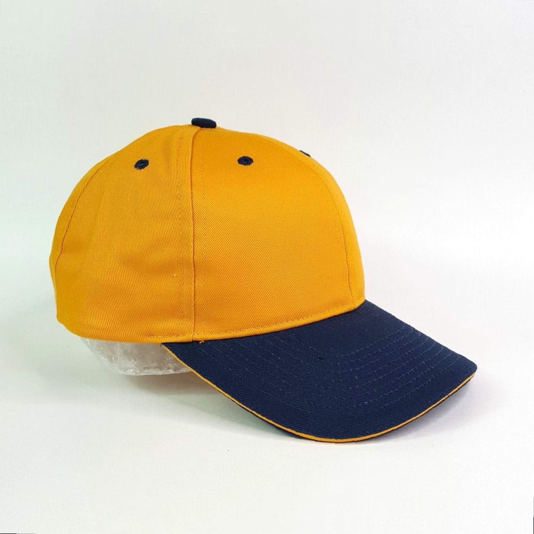 Vintage VINTAGE Town Talk Yellow Blank Twill Adjustable Hat Baseball Cap 90s Mens Sports Casual Retro 90s Size ONE SIZE - 2 Thumbnail