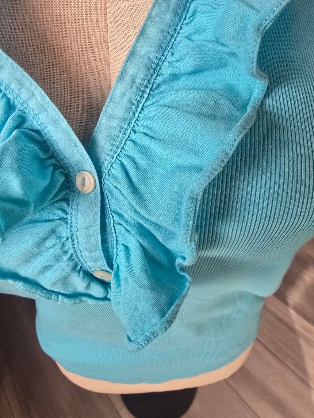 Lauren Ralph Lauren Women's Lauren Ralph Lauren Blue Ruffled Ribbed Tank Top XL Size XL / US 12-14 / IT 48-50 - 6 Thumbnail