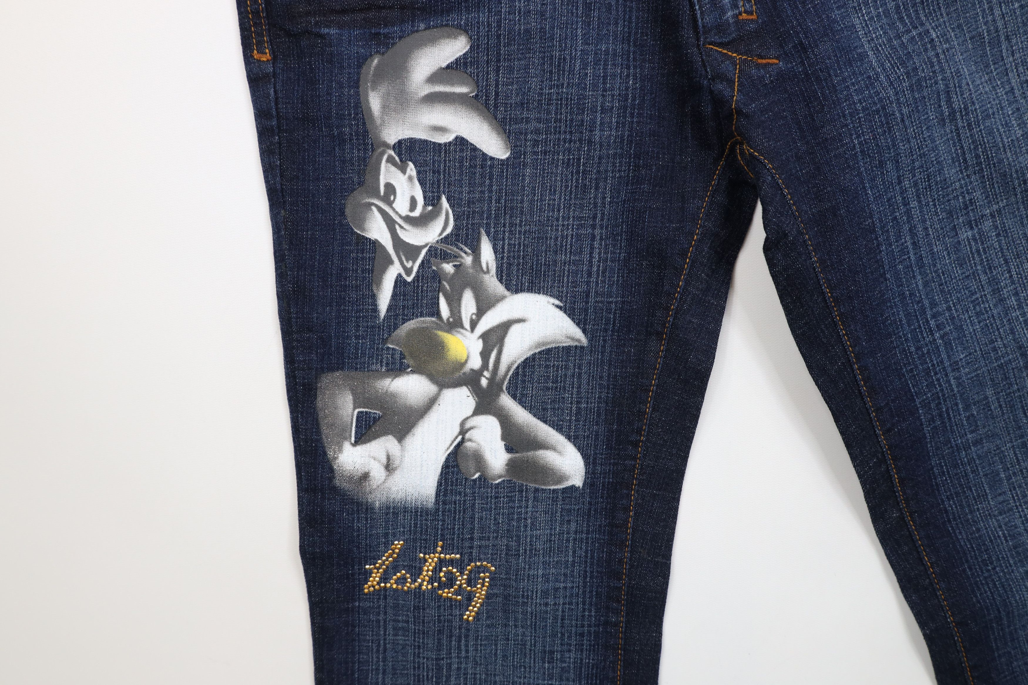 Vintage Deadstock Vintage Y2K Lot 29 Looney Tunes Wide Leg Jeans Size 32" / US 10 / IT 46 - 6 Thumbnail