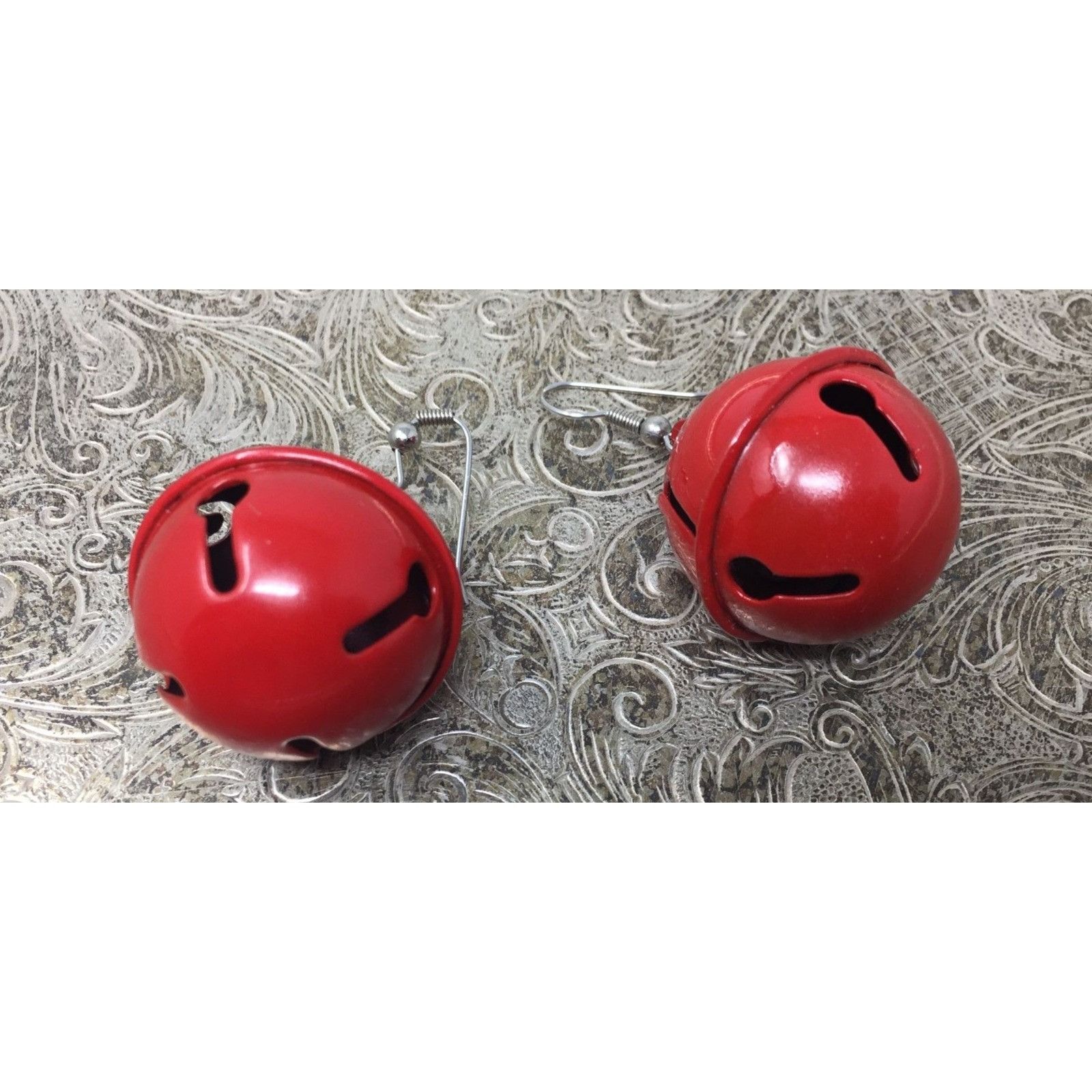 Other Red Christmas Jingle Bell Earrings with Candy Canes on them Size ONE SIZE - 3 Thumbnail