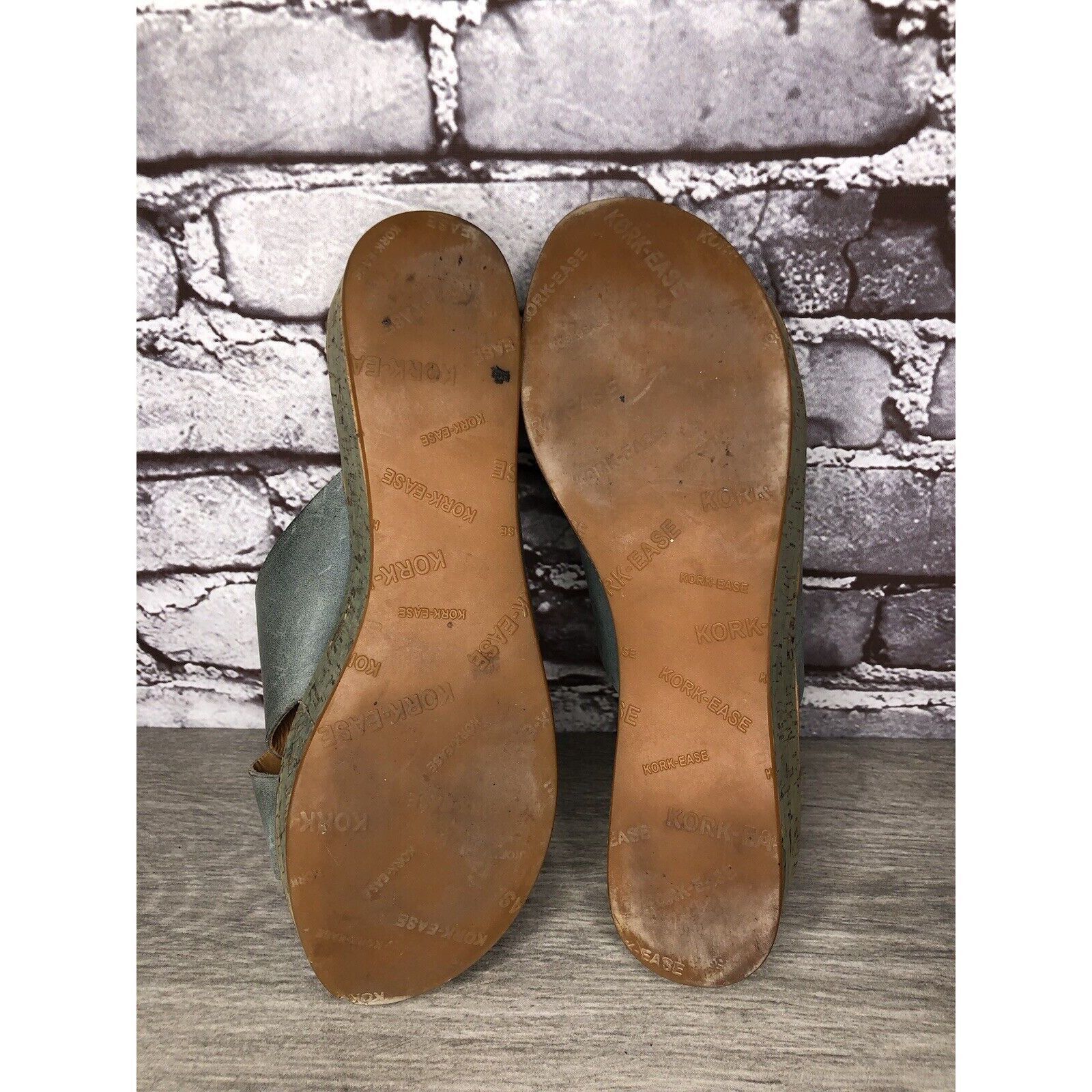 Other Kork-Ease Blue Leather Platform Cross Strap Cork Wedge Sanda Size US 8 / IT 38 - 9 Thumbnail