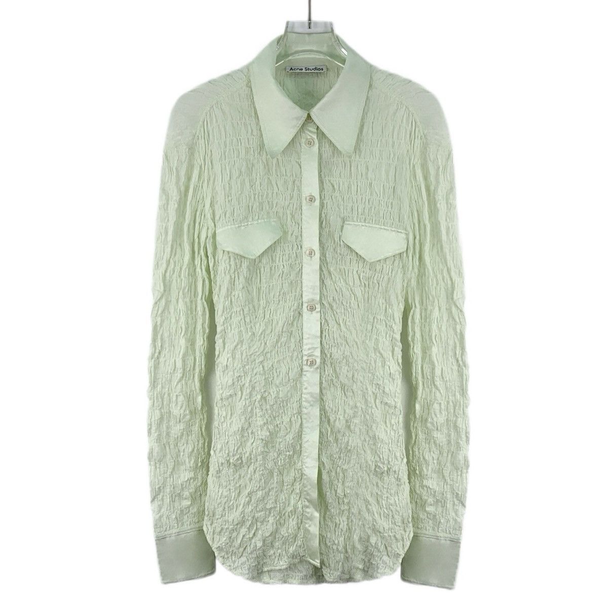 Acne Studios Acne Studios Pleated Collared Long Sleeve Shirt K26WX Size XS / US 0-2 / IT 36-38 - 1 Thumbnail