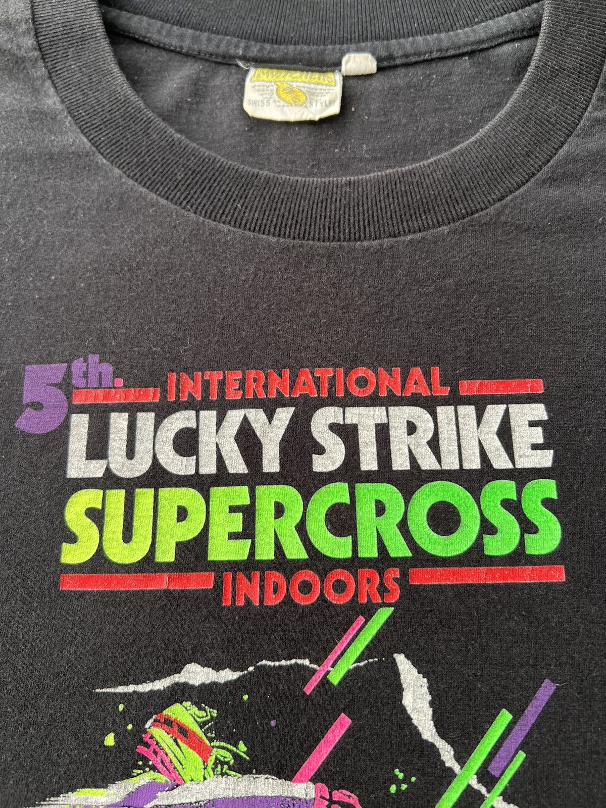 Vintage Vintage 90s Supercross Lucky Strike Honda Team Elf T-shirt Size US XL / EU 56 / 4 - 6 Thumbnail