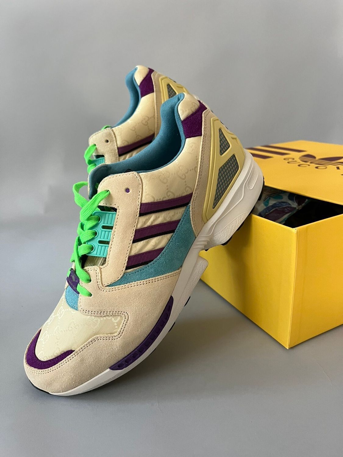 image of X Adidas Zx8000 Monogram Sneakers In Beige, Men's (Size 10)