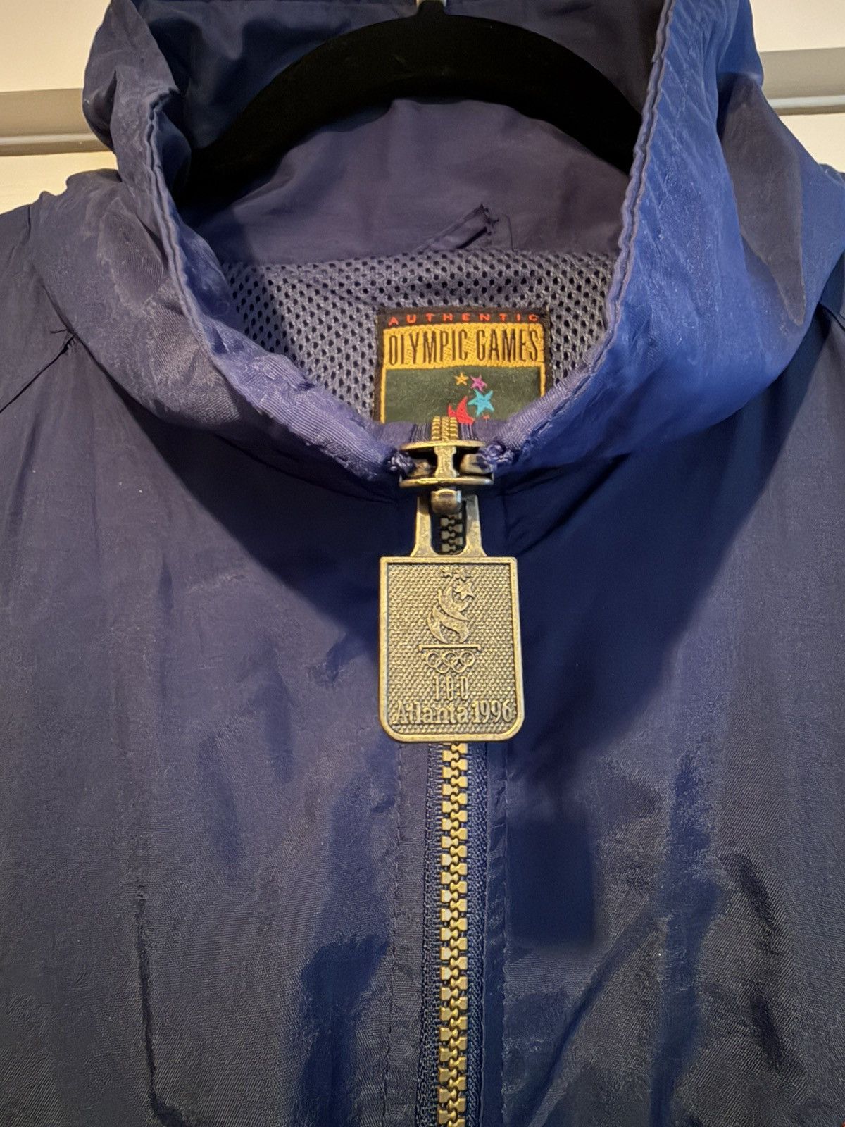 Logo Athletic Vintage 1996 Olympics Atlanta - Navy blue windbreaker Size US L / EU 52-54 / 3 - 3 Thumbnail