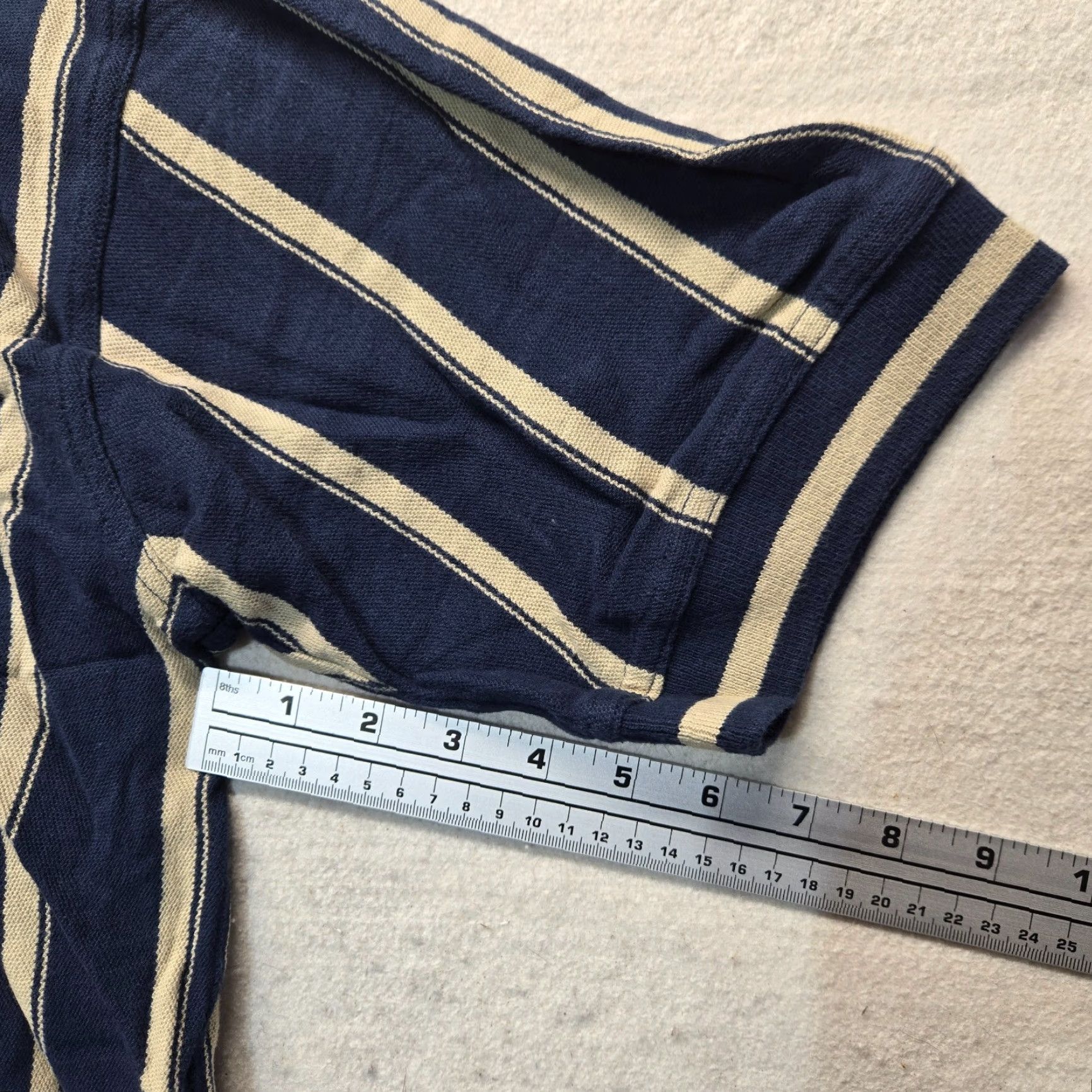 Vintage Ivy Crew Polo Shirt Blue Striped 100% Cotton Adult Men's M Size Short Sleeve Collared Logo Embroidered Size US M / EU 48-50 / 2 - 5 Thumbnail