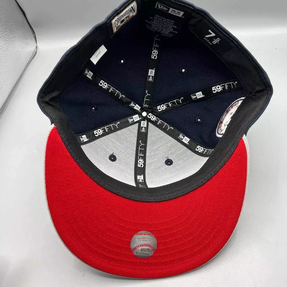 New Era Washington Nationals Hat Men 7 5/8 Navy Red MLB Fitted Cap Size ONE SIZE - 2 Thumbnail