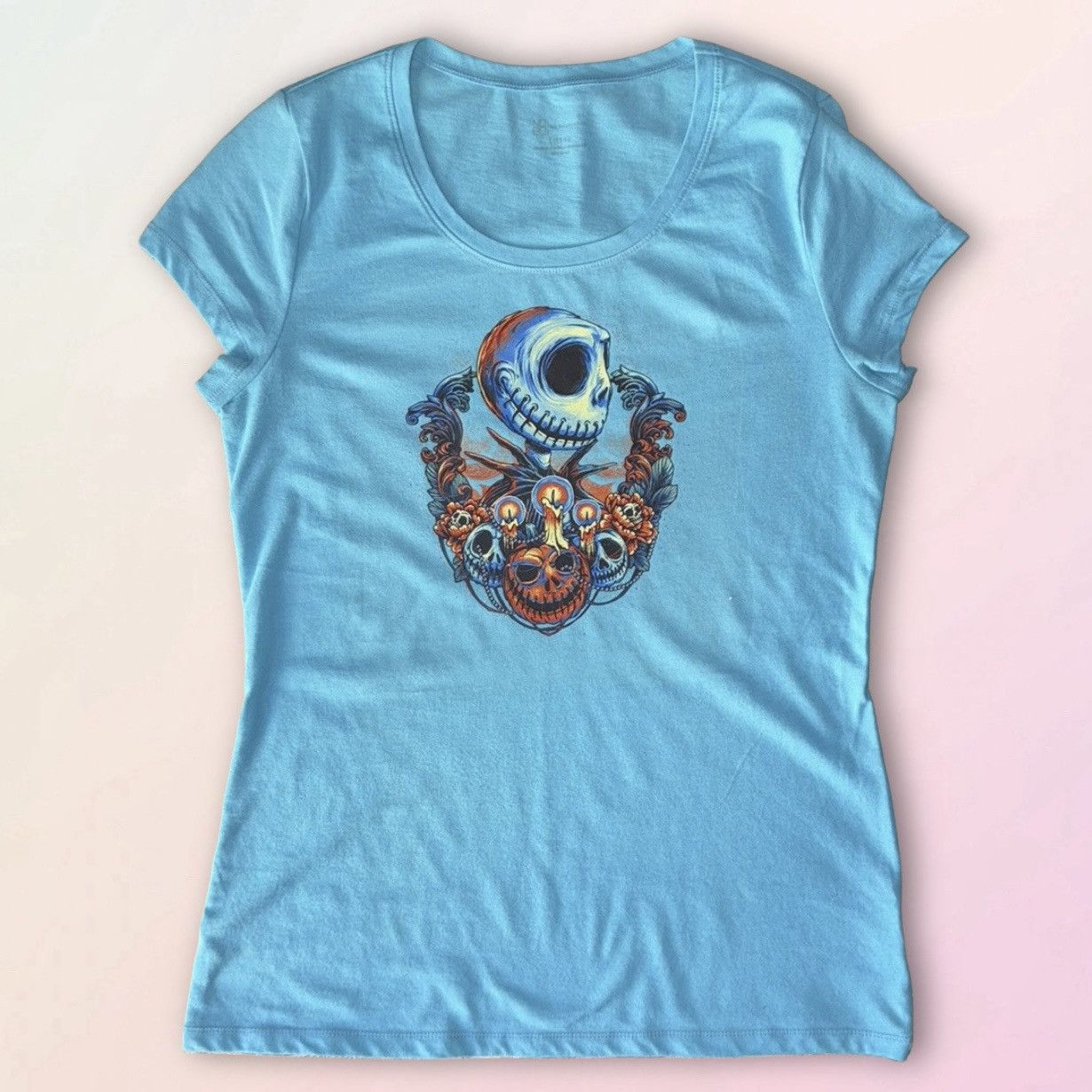 Vintage Nightmare Before Christmas, Custom, Retro Fitted Tee Size L / US 10 / IT 46 - 2 Thumbnail