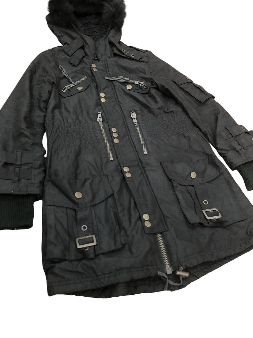 Le Grande Bleu (L.G.B.) JURIANOJURRIE RACCOON FUR BONDAGE GOTHIC PUNK PARKA JACKET Size US S / EU 44-46 / 1 - 2 Thumbnail