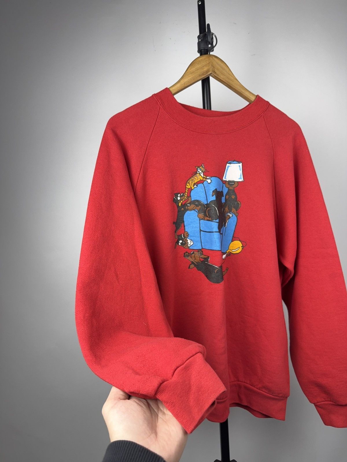 Other Retro 90s Rare Doberman Dogs Cartoon Sweatshirt Vintage Size US L / EU 52-54 / 3 - 9 Thumbnail