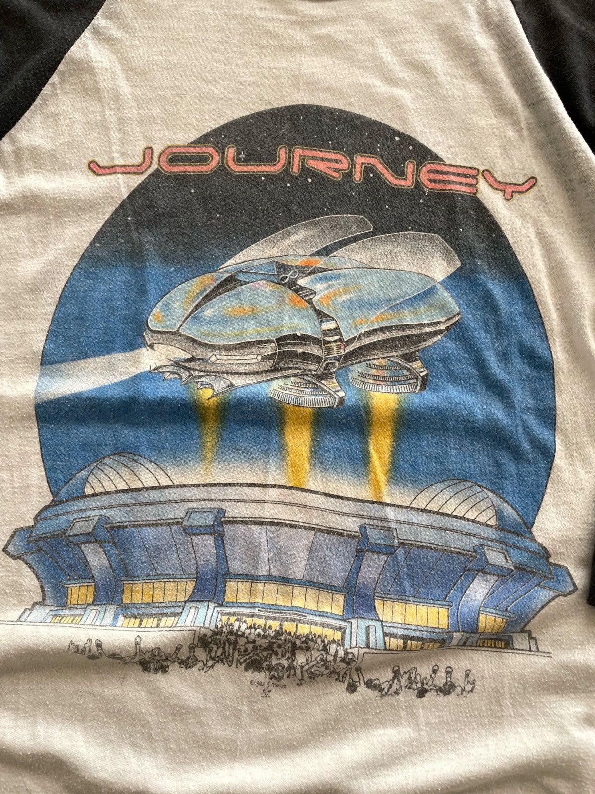 Band Tees Vintage 80s Journey Escape Tour 1982 Raglan Longsleeve Tee Size US M / EU 48-50 / 2 - 9 Thumbnail