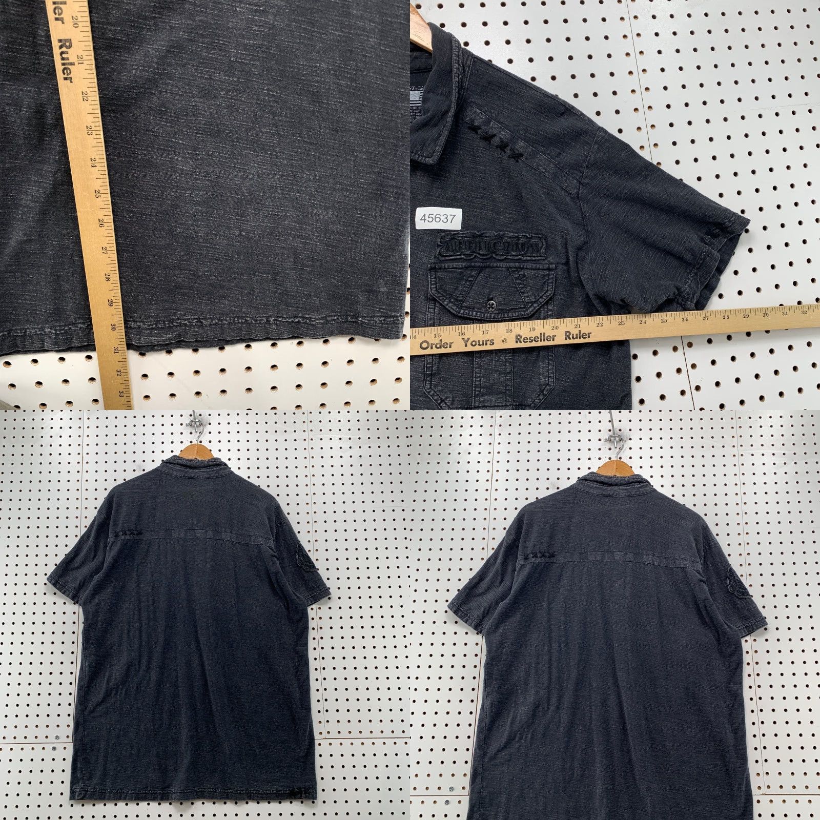 Affliction VINTAGE Affliction Shirt Mens 2XL Black Pocket Polo Y2K Distressed Gothic Punk Size US XXL / EU 58 / 5 - 8 Thumbnail