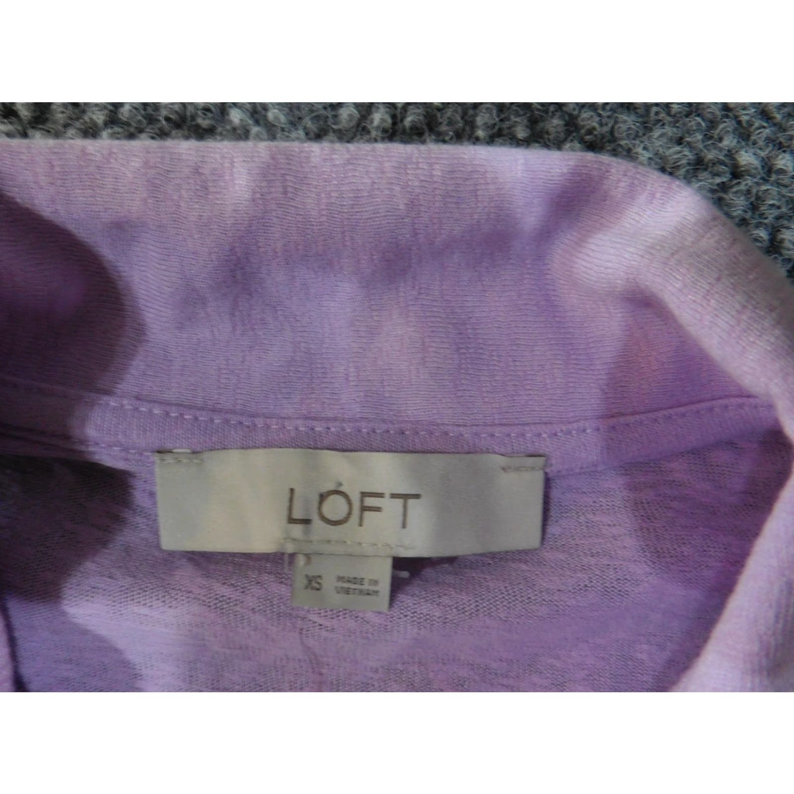 Loft LOFT Sleeveless Collared Top Womens XS Purple Pleated Front Blouse Spring Tank Size XS / US 0-2 / IT 36-38 - 7 Thumbnail