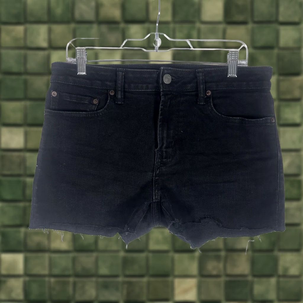 American Eagle Outfitters American Eagle Outfitters Skinny Cut Off Shorts Womens 32 Black Stretch Denim 3 Inseam Size 24" / US 00 / IT 34 - 1 Thumbnail