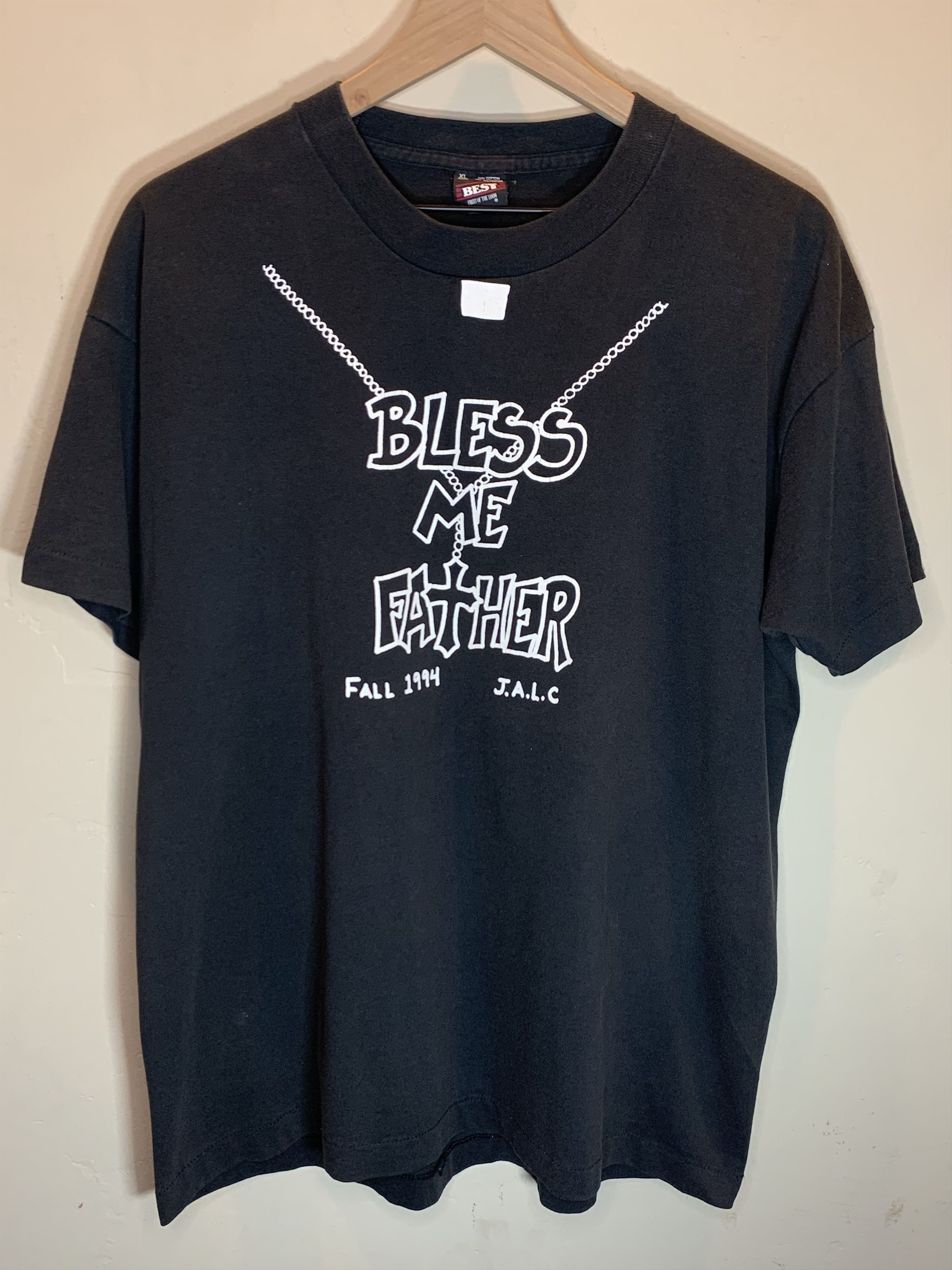 Vintage RARE* Vintage 90’s Bless Me Father Jesus Single Stitch Shirt Size US XL / EU 56 / 4 - 1 Thumbnail
