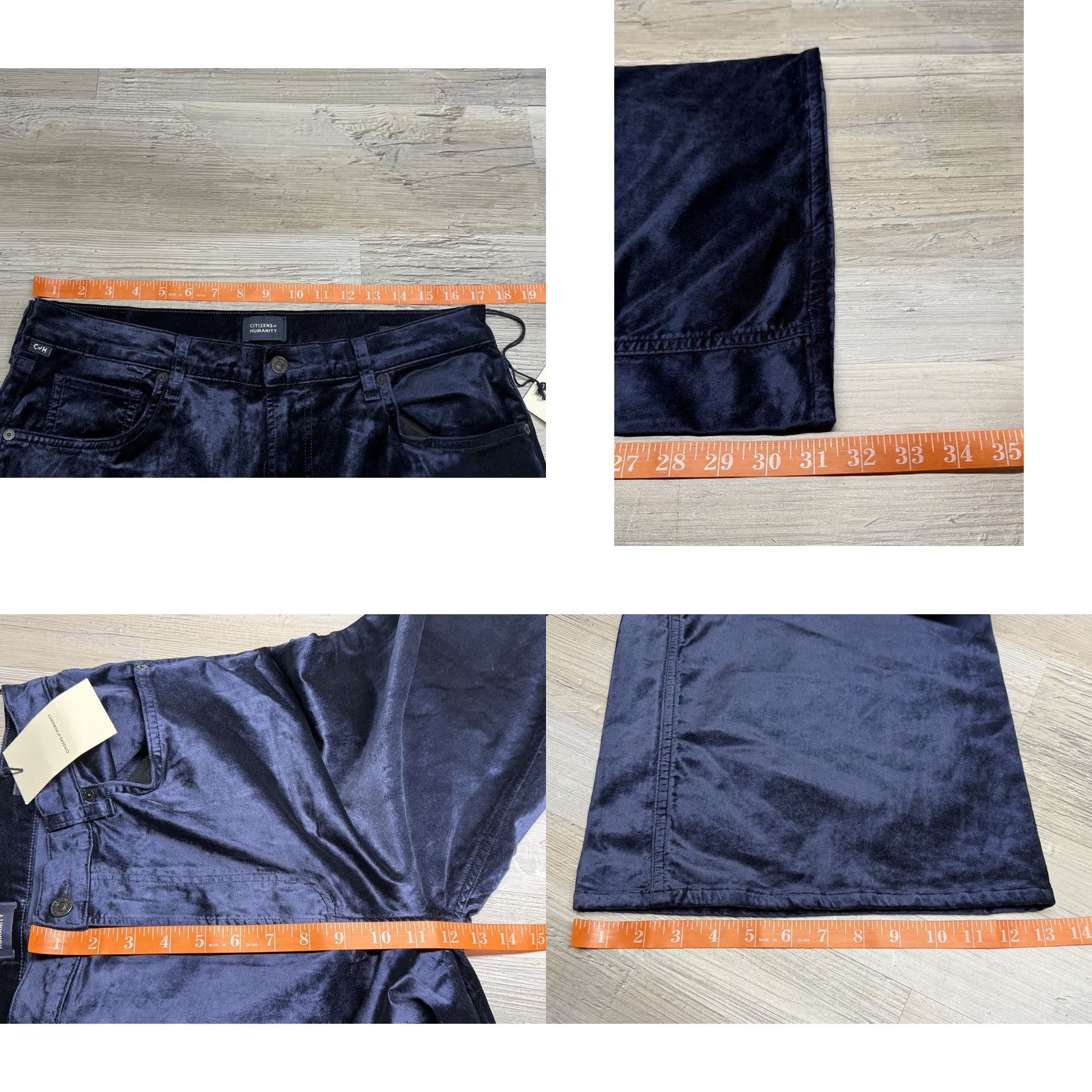 Citizens Of Humanity Citizens of Humanity Paloma Baggy Jeans Womens Size 31 Navy Blue Velvet NWT US Size 24" / US 00 / IT 34 - 10 Thumbnail