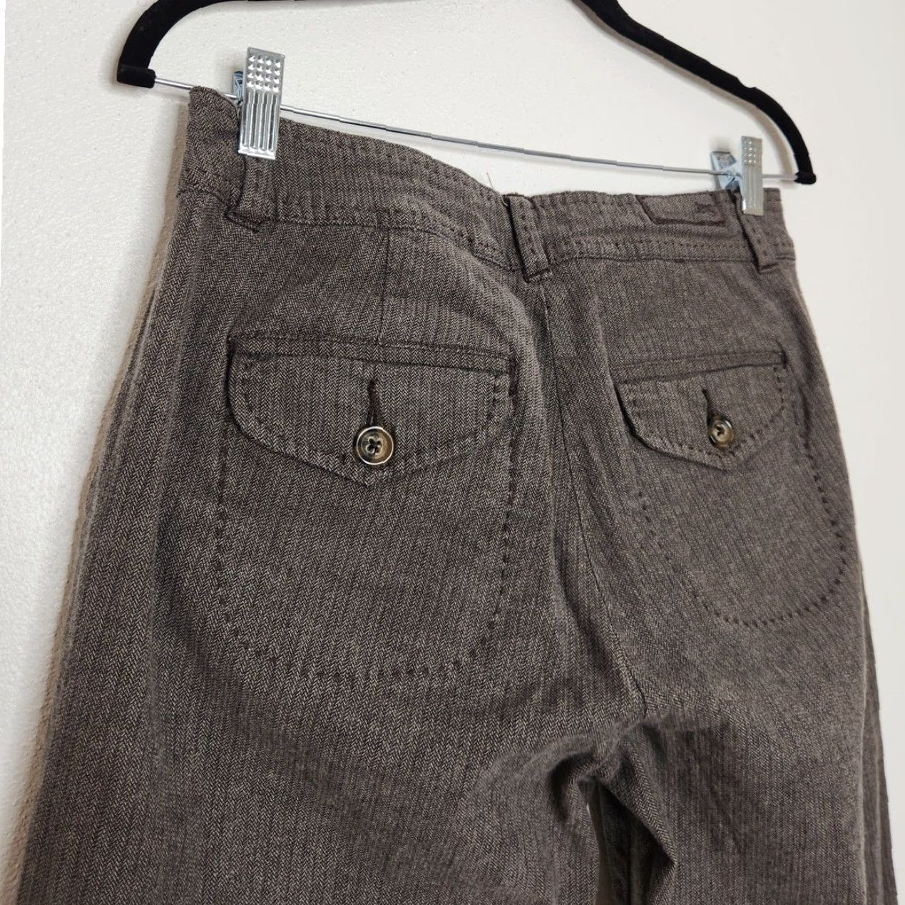 Vintage VINTAGE Jag Pants Bottoms 6 Womens Brown Stripe Pin 90s Work Adjustable Stretch Siren Y2K Size 28" / US 6 / IT 42 - 5 Thumbnail