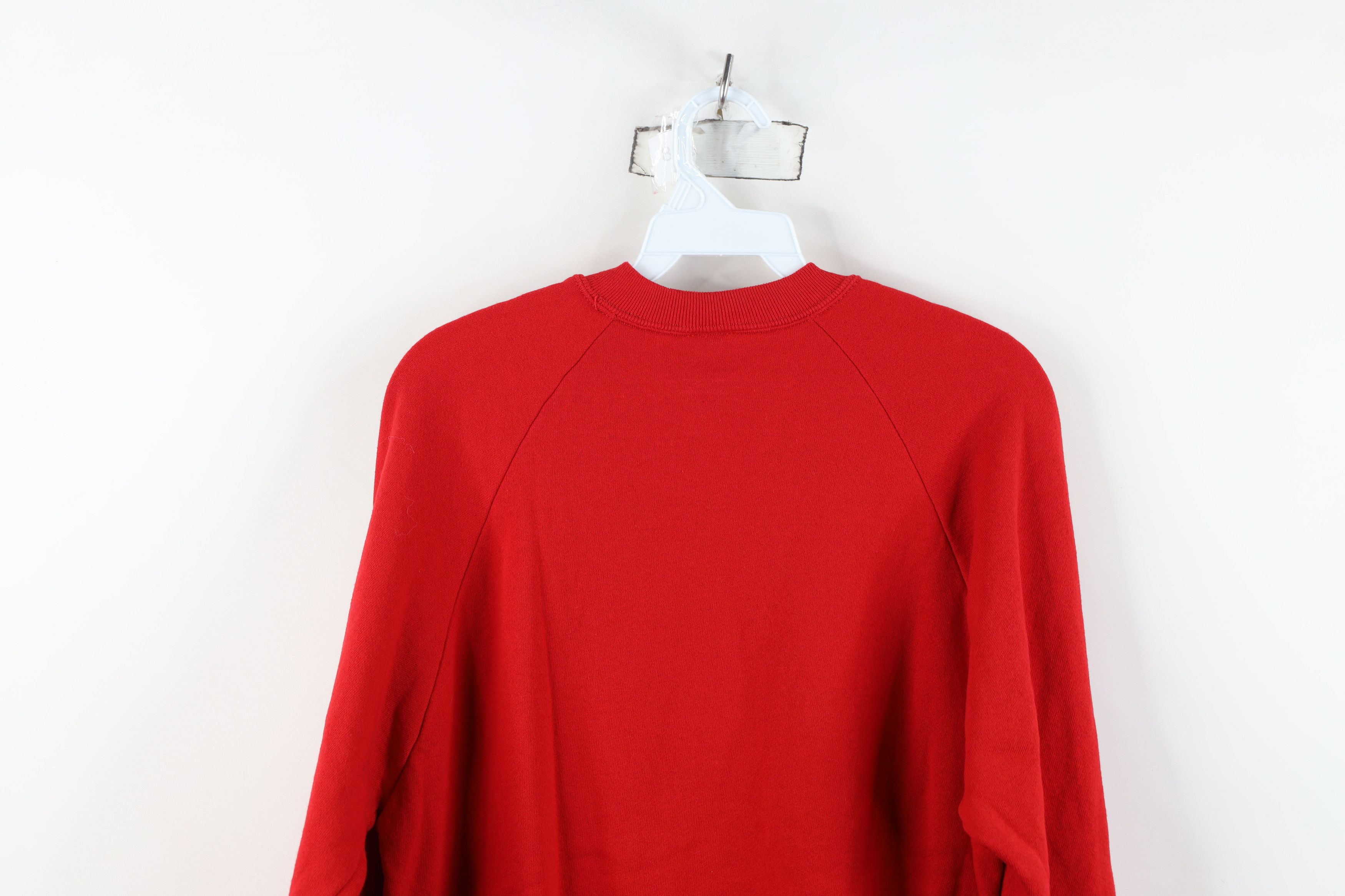 Vintage Vintage 80s 90s Streetwear Blank Crewneck Sweatshirt Red USA Size US XL / EU 56 / 4 - 8 Thumbnail