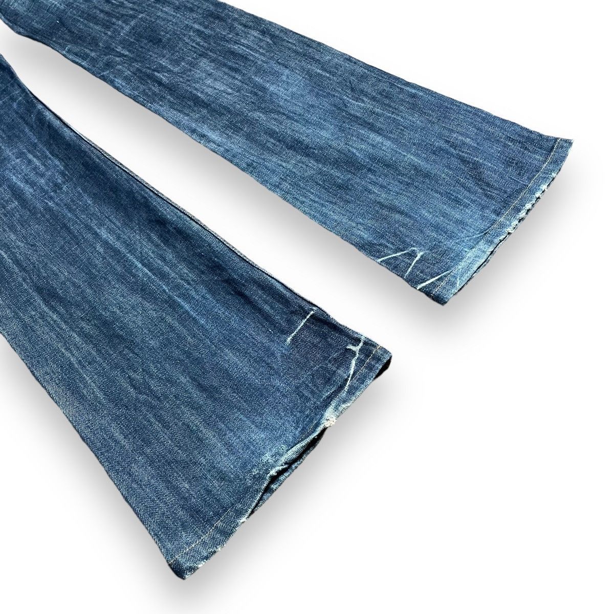 🇯🇵 SUPER FLARE BACK NUMBER LEATHER POCKET DENIM PANTS