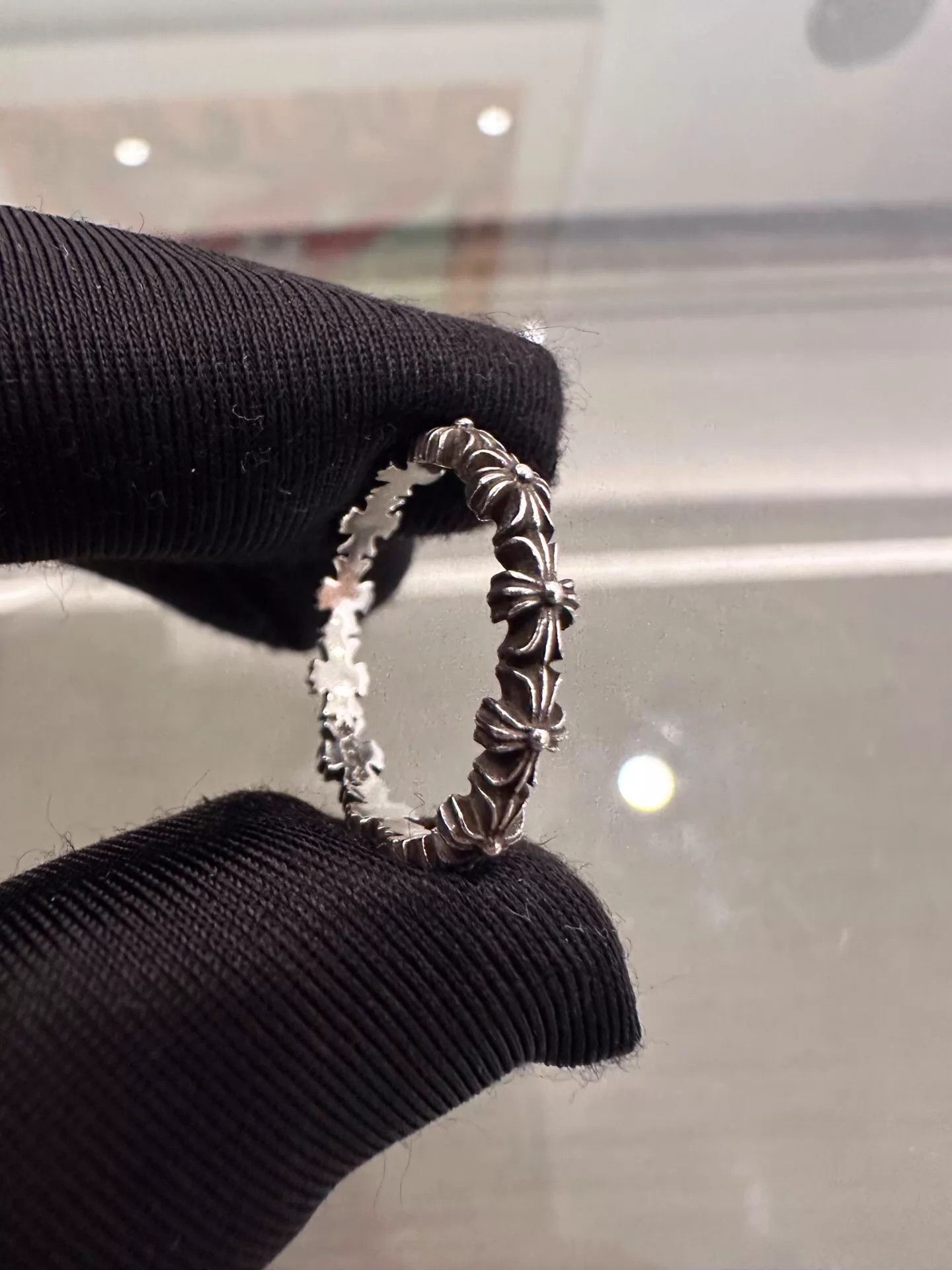 Chrome Hearts Chrome Hearts Tinye 925 Silver Cross Print Ring US7 Size ONE SIZE - 3 Thumbnail