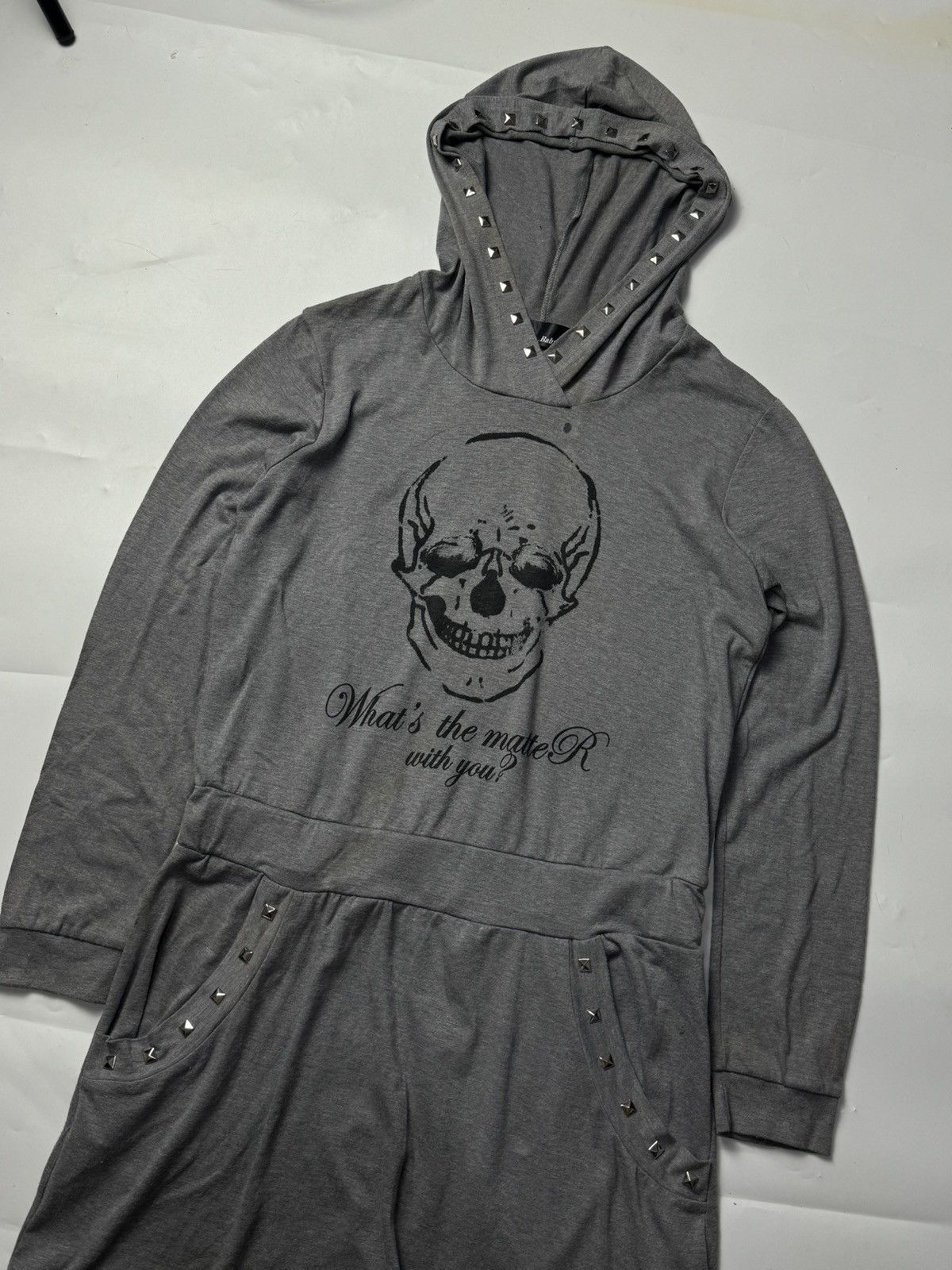 If Six Was Nine × Japanese Brand × Le Grande Bleu (L.G.B.) Studded Skulls Hoodie Like Dress Gothic Style Punk Size US M / EU 48-50 / 2 - 2 Thumbnail
