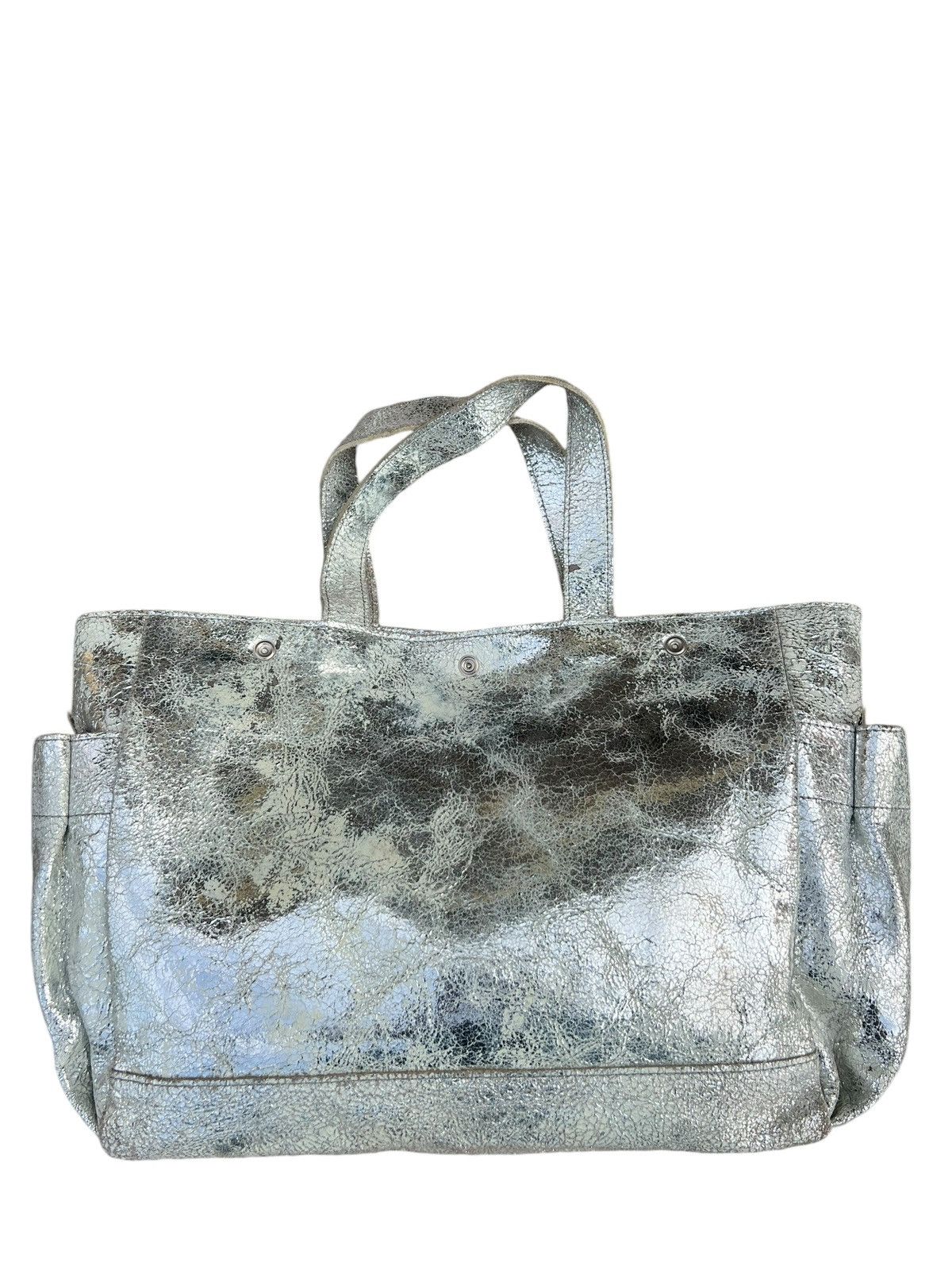 Bag × Issey Miyake × Leather Vintage Zucca Japan Cracked Distress Patina Leather Tote Bag Size ONE SIZE - 8 Thumbnail