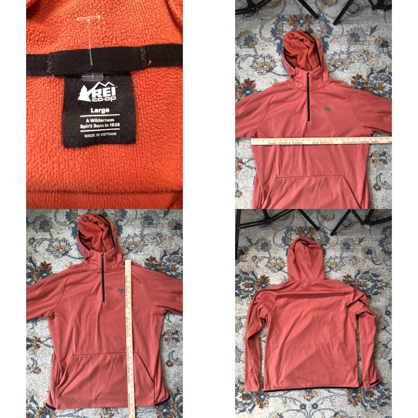 Vintage REI Co-op Pullover Hoodie Mens Large Red Fleece Lined Quarter Zip Outdoor Hiking Size US L / EU 52-54 / 3 - 8 Thumbnail