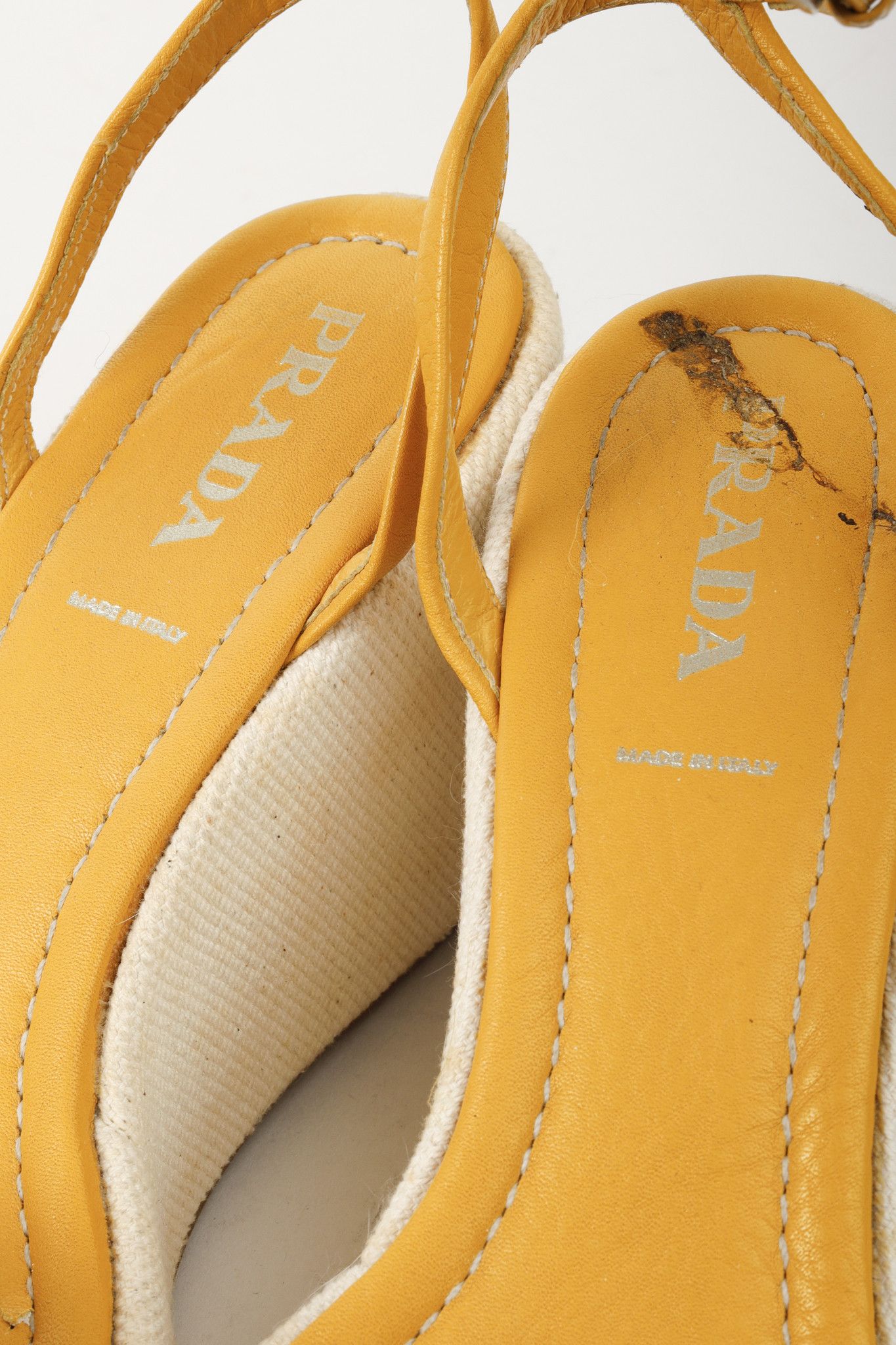 Prada Prada Yellow Platform Beach Theme Espadrille Sandals Size US 10.5 / IT 40.5 - 12 Thumbnail