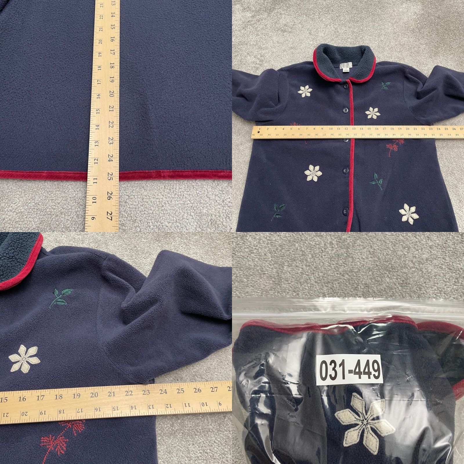 MooRER Jennifer Moore Vintage Embroidered Fleece Jacket Womens XL Blue Button Down Size XL / US 12-14 / IT 48-50 - 8 Thumbnail