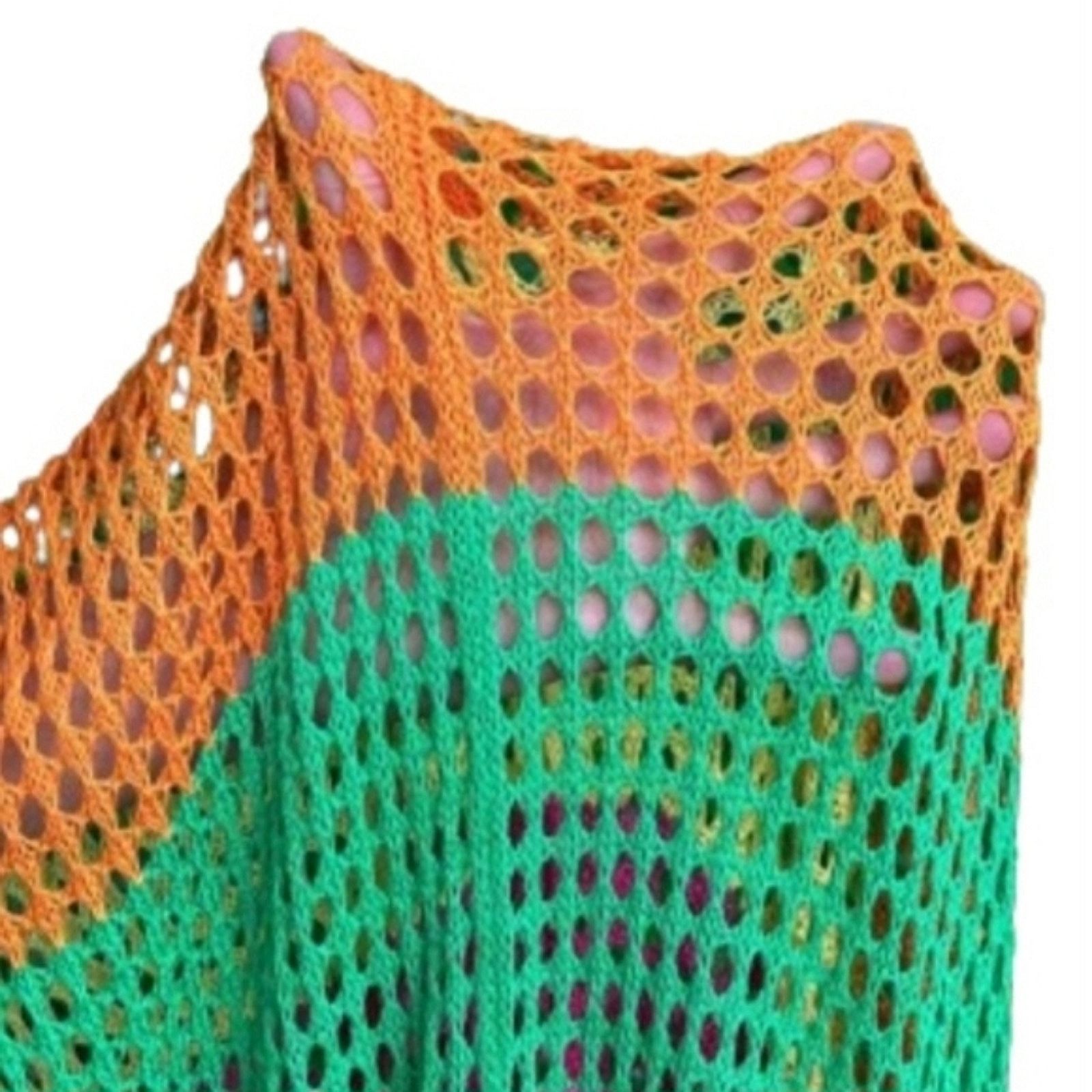 Shein VIBRANT ☆ CROCHET STYLE ☆ SQUARE KNIT DUSTER ☆ 6x ☆ NWT Size 4XL / US 24-26 - 6 Thumbnail