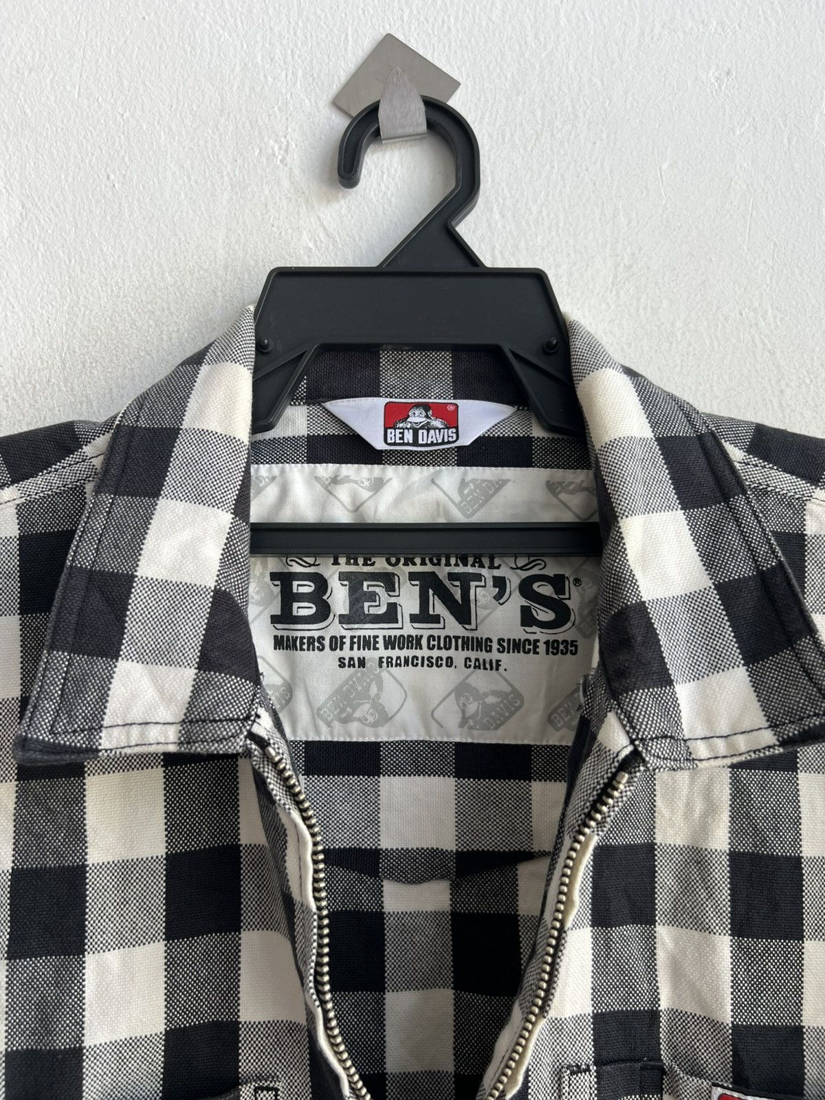 Ben Davis Y2K Ben Davies Checkerboard Duck Canvas Zipper Work Jacket Size US L / EU 52-54 / 3 - 6 Thumbnail