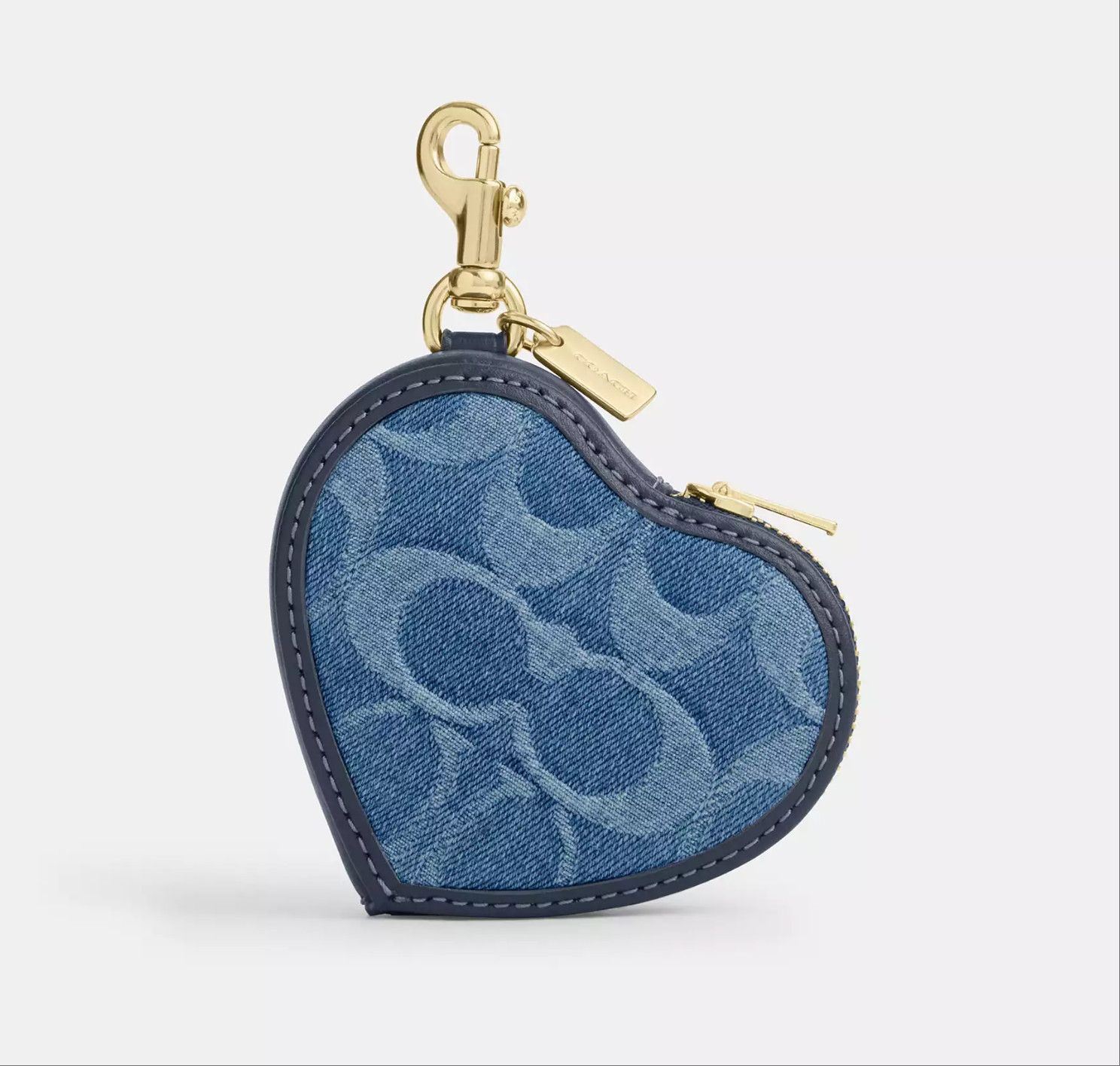 Coach Heart Bag Charm In Signature Denim CDF55 Size ONE SIZE - 4 Thumbnail