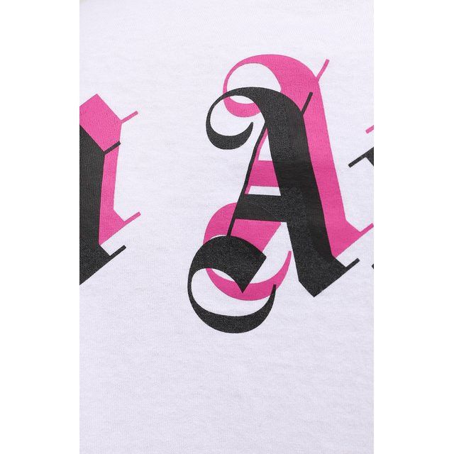 Palm Angels o1w1db10824 Double Logo T-Shirt in White/Fuschia Size US S / EU 44-46 / 1 - 5 Thumbnail