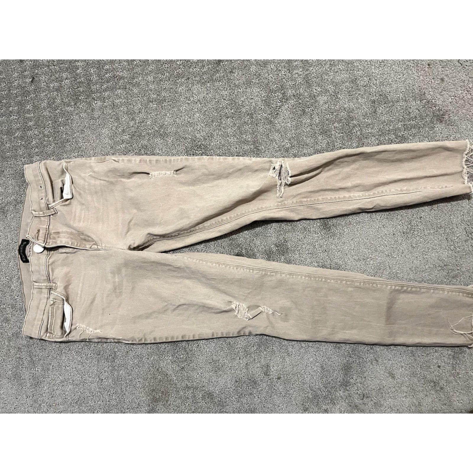 Express VINTAGE Express Ankle Leggings Jeans 4 Beige Stretch Bohemian Womens Size 27" / US 4 / IT 40 - 3 Thumbnail