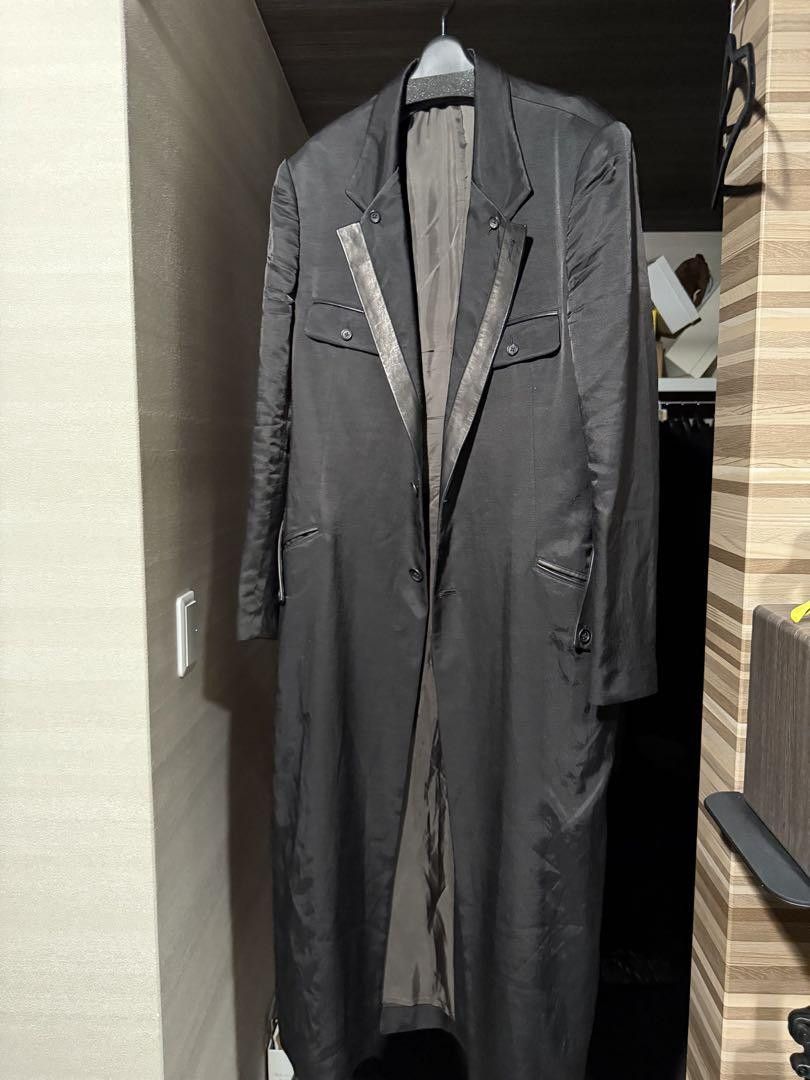 Yohji Yamamoto POUR HOMME 24aw LEATHER COLLAR LONG JACKET Size US M / EU 48-50 / 2 - 3 Thumbnail