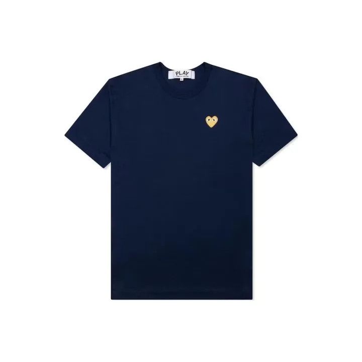 Comme des Garcons PLAY CDG Play Navy Blue Heart Embroidered T-Shirt 0079 Size US S / EU 44-46 / 1 - 1 Thumbnail