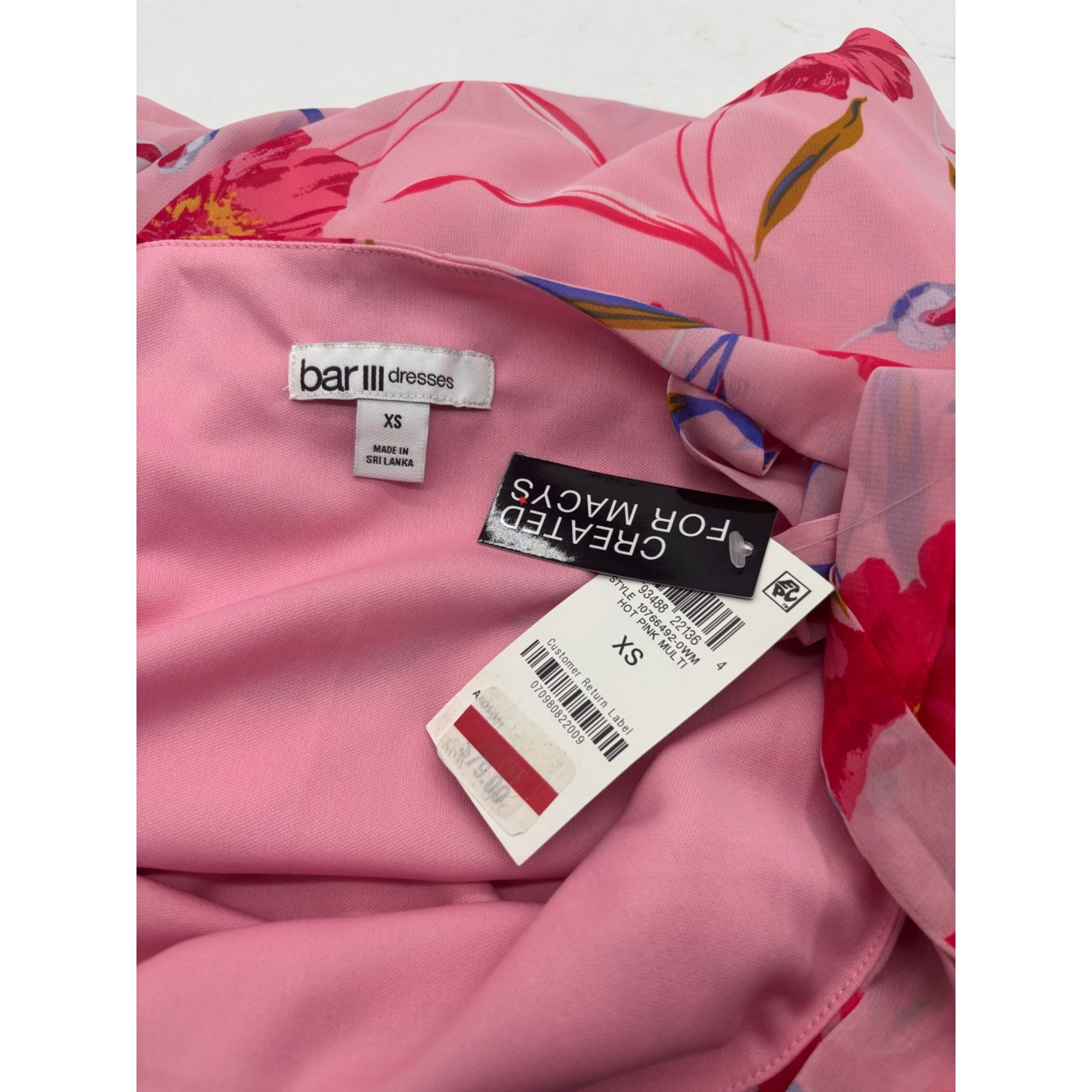 Bar III Bar III Printed Trapeze Dress, Pink/Red, Sz. XS Size XS / US 0-2 / IT 36-38 - 8 Thumbnail