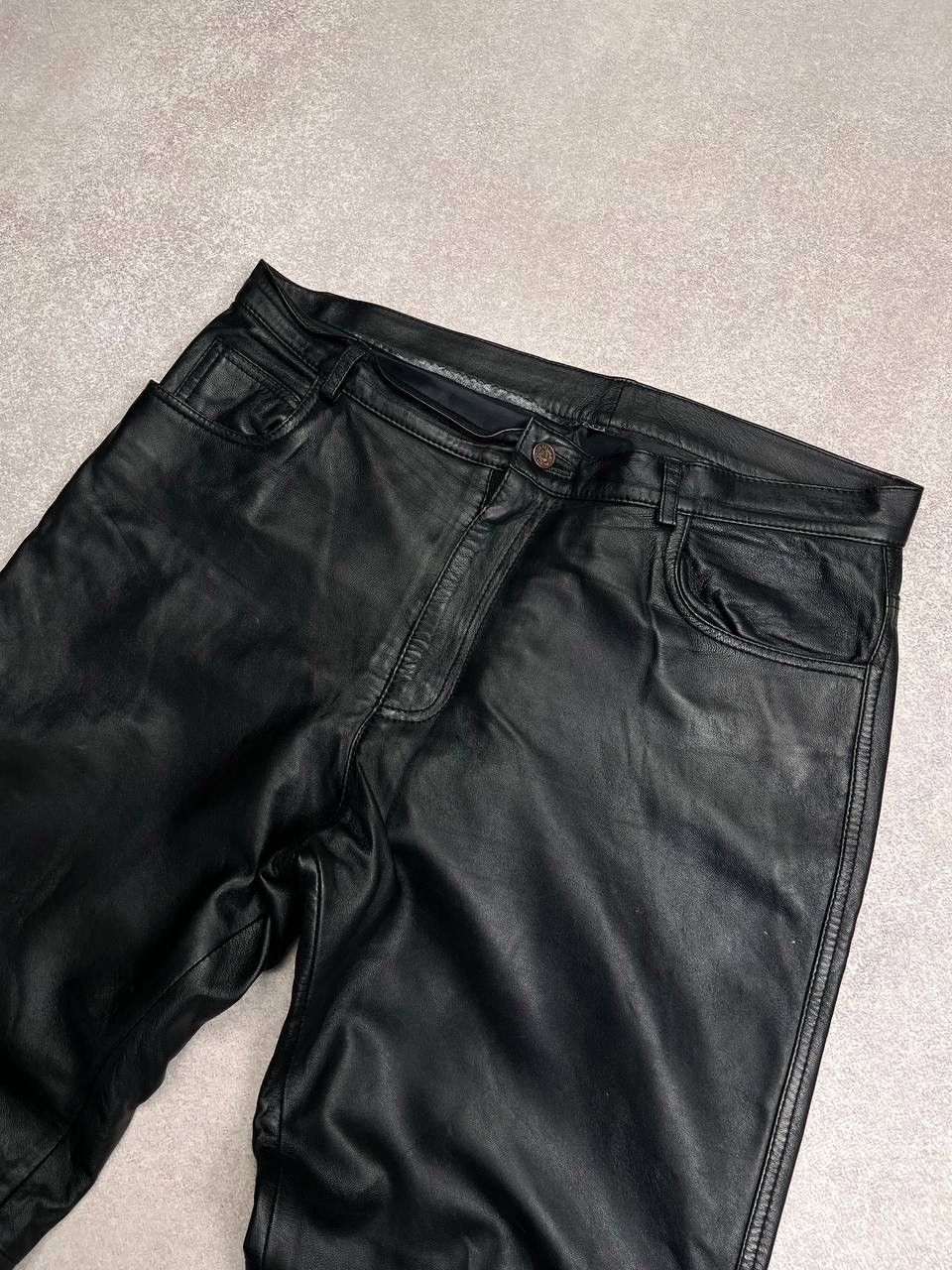 Genuine Leather × Vintage Vintage Genuine Leather Moto Baggy Pants Rare 34 Size US 34 / EU 50 - 4 Thumbnail