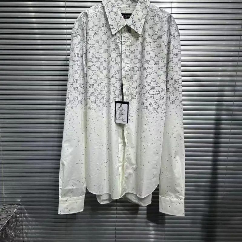 Louis Vuitton Louis Vuitton Men's Long Sleeve Cotton Shirt 0089 Size US XXL / EU 58 / 5 - 1 Thumbnail