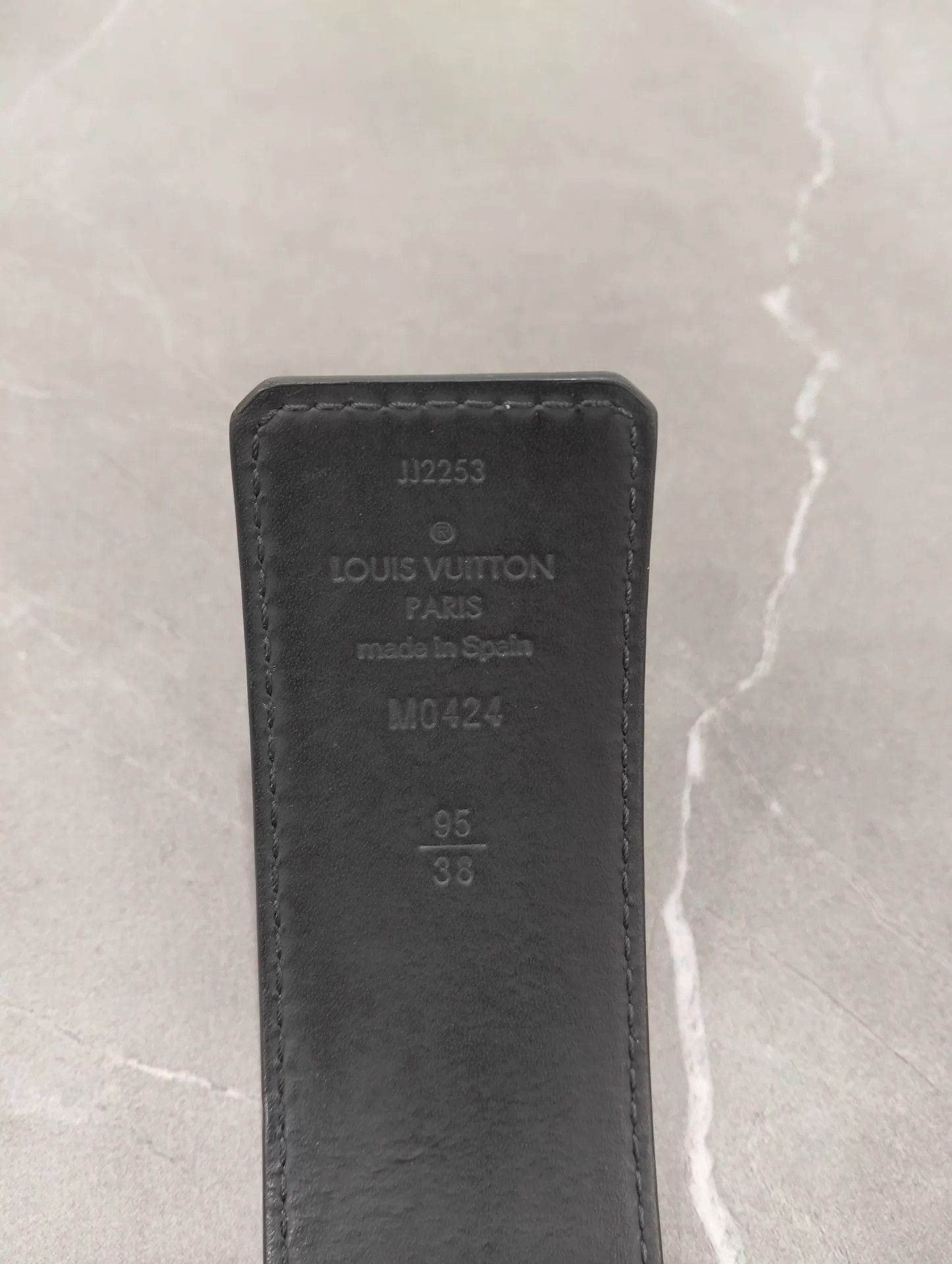 Louis Vuitton LV black leather belt 95cm Size ONE SIZE - 6 Thumbnail