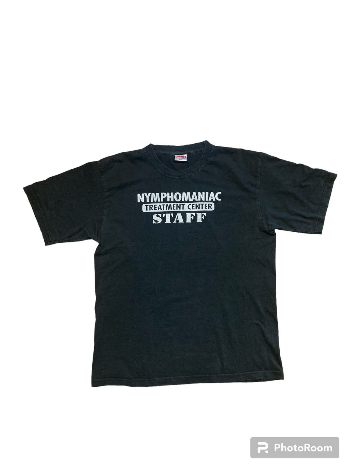 image of Archival Clothing x Avant Garde Vintage Nymphomaniac Treatment Center Staff Tee in Black (Size 2XL)