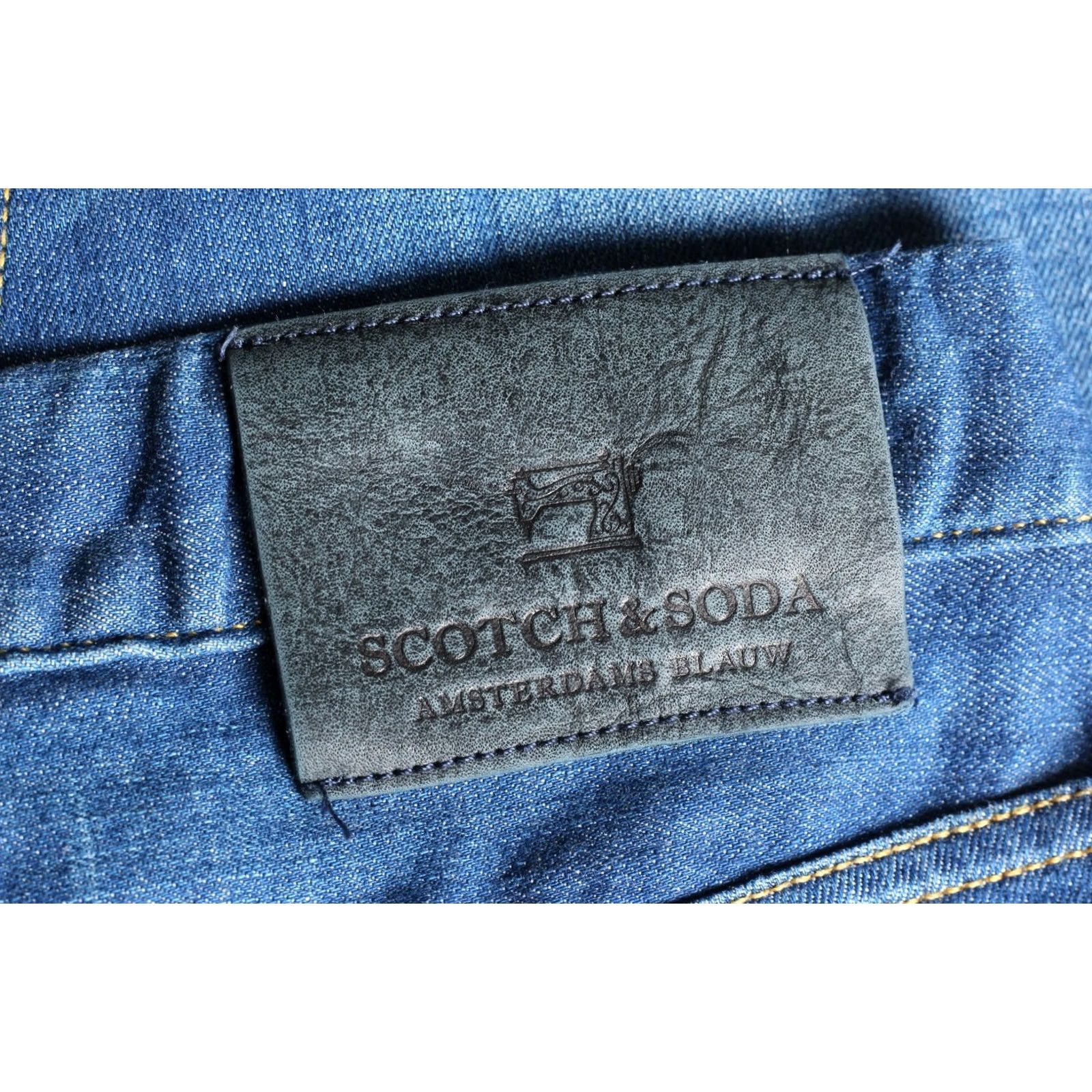 Scotch & Soda SCOTCH & SODA PHAIDON Jeans Men Slim 32x32 Denim Blue 5-Pocket Stretch DZ7545 Mens Size US 32 / EU 48 - 3 Thumbnail