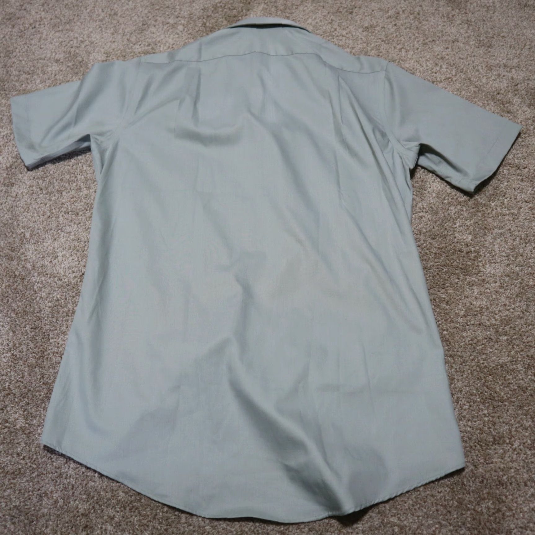 Vintage VINTAGE Covington Men's Short Sleeve Dress Shirt 14.5 Green Wrinkle-Free Casual Business Size 36R - 8 Thumbnail