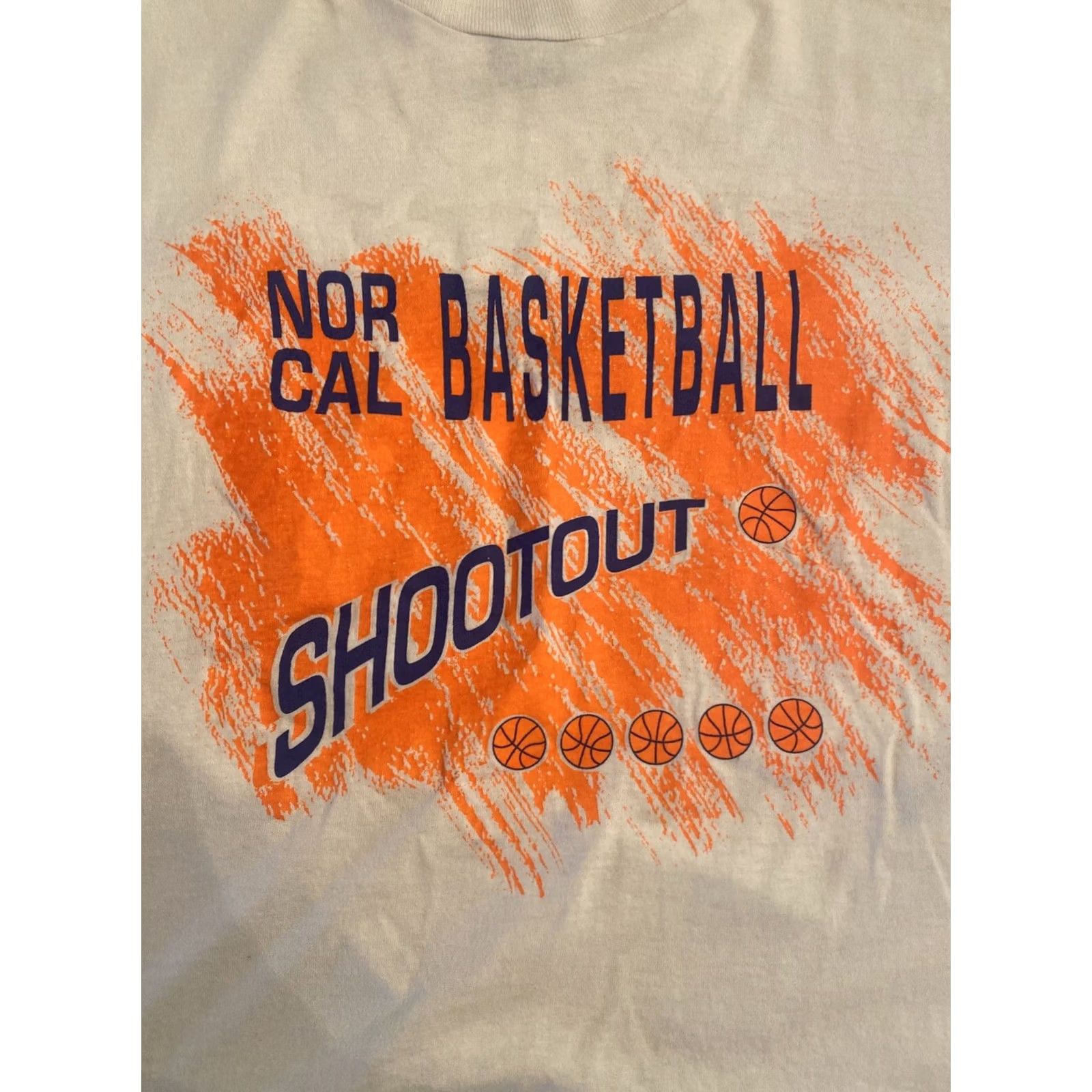 Vintage VINTAGE Nor Cal Basketball Shootout Single Stitch White Shirt XL Men T-Shirt White XL Mens Size US XL / EU 56 / 4 - 2 Thumbnail