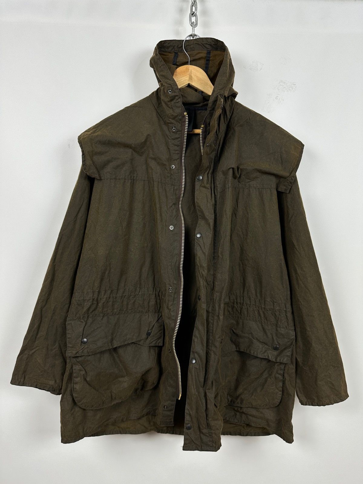 Barbour Vintage Barbour Waxed Durham Olive Green Coat Jacket Size US M / EU 48-50 / 2 - 3 Thumbnail