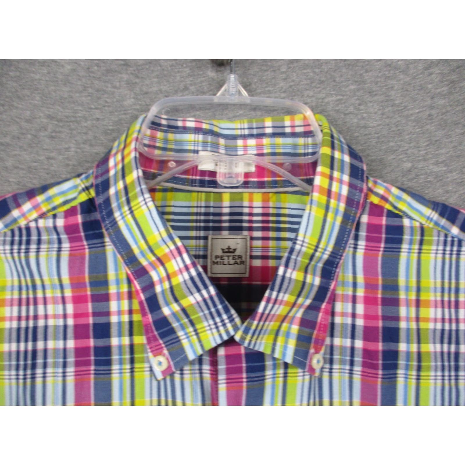 Peter Millar Peter Millar Crown Men's Shirt XL Cotton Pastel Multicolor Plaid Easter Sunday Size US XL / EU 56 / 4 - 4 Thumbnail