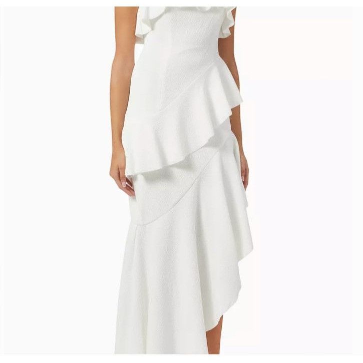 ELLIATT Asymmetrical Elliatt Costus White Strapless Ruffle Dress For Size XS / US 0-2 / IT 36-38 - 5 Thumbnail