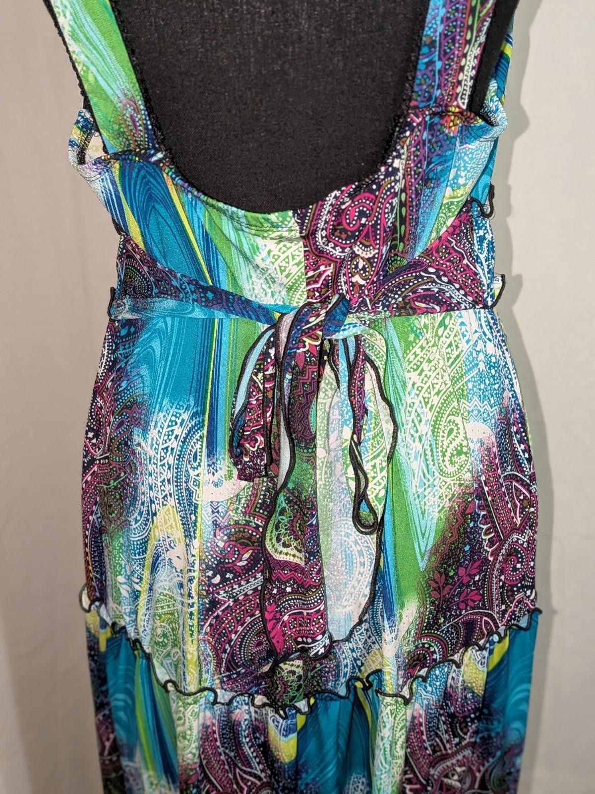 Designer Roz & Ali Paisley Fairycore Festival Maxi Dress Sz Petite 14 Size XL / US 12-14 / IT 48-50 - 8 Thumbnail